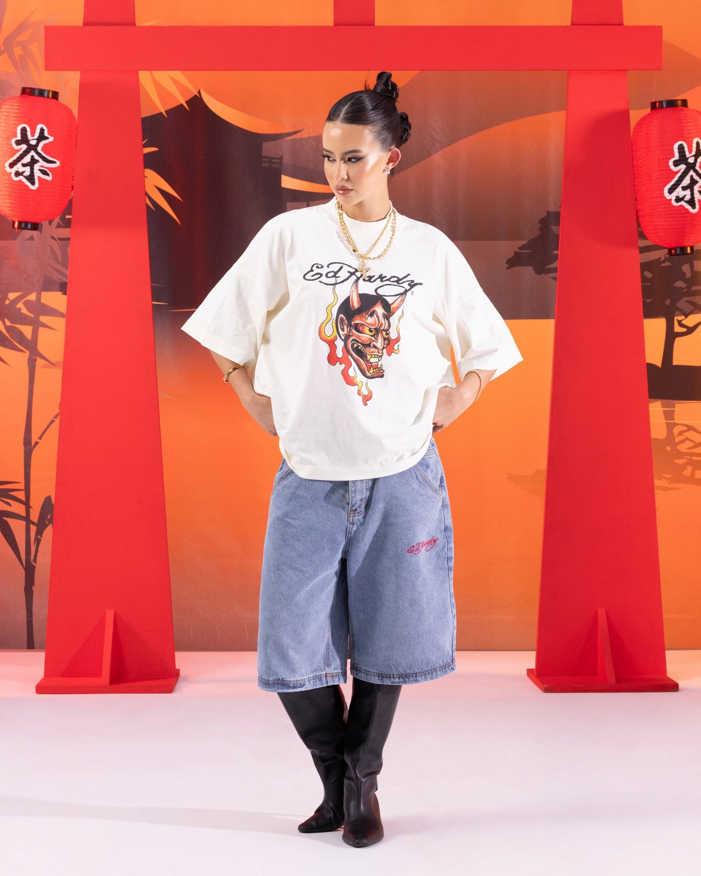 Ed Hardy Devil T-Shirt Off White Style001