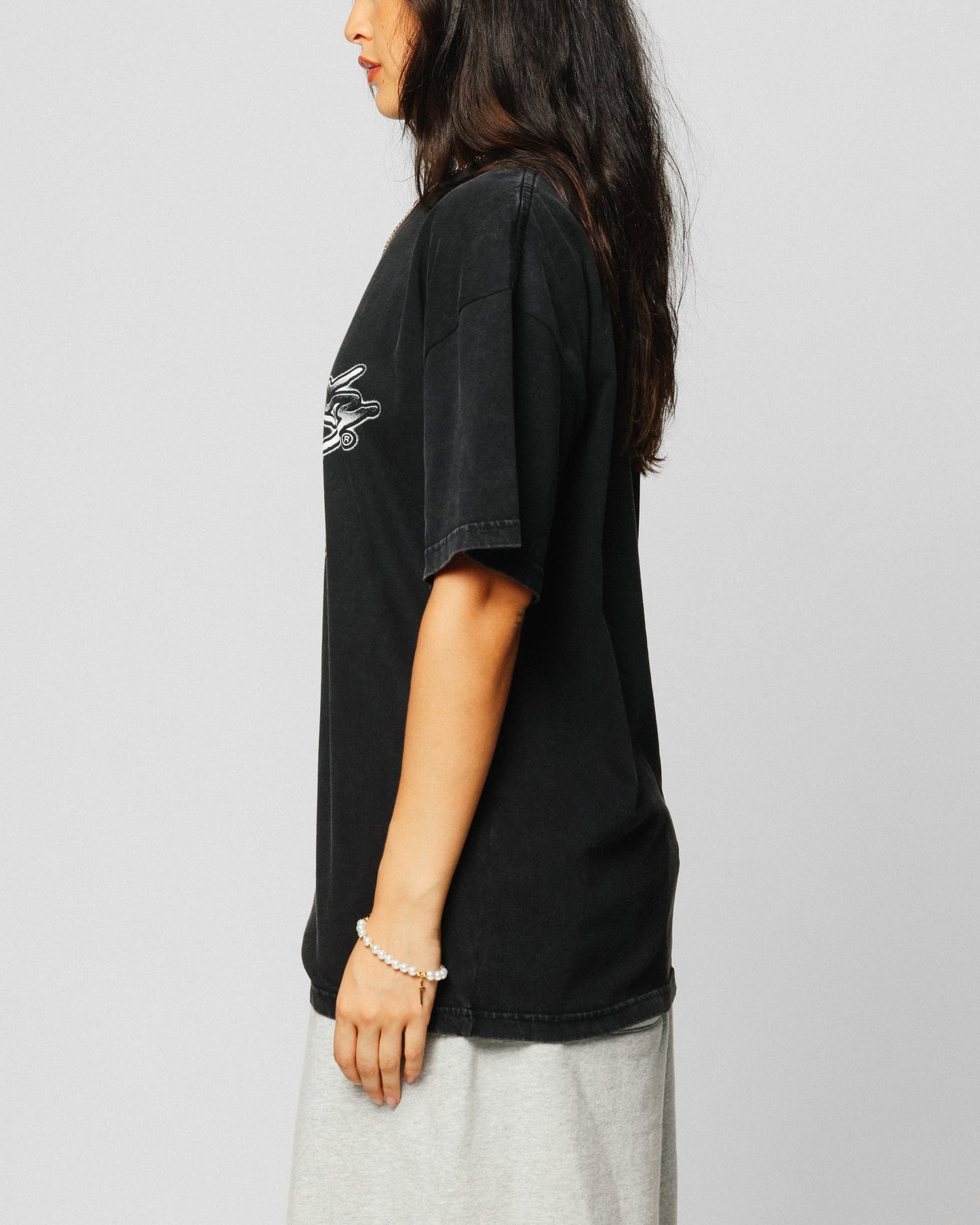 Ed Hardy Dragon Logo T-Shirt Black Acidwash Style001