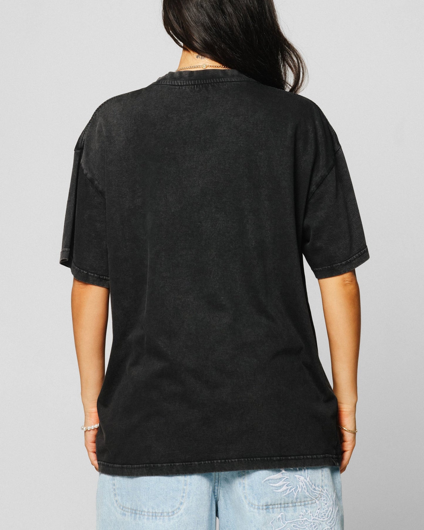 Ed Hardy Horns T-Shirt Black Acidwash Style001