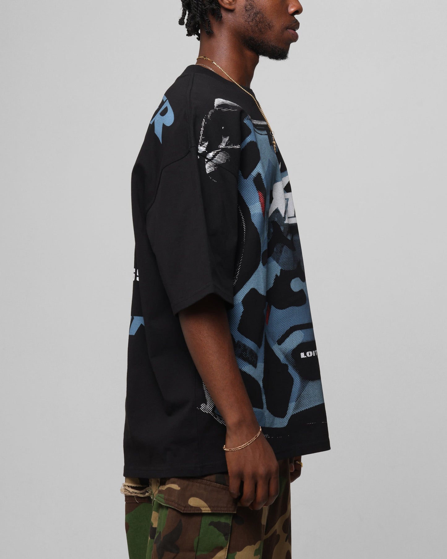 Loiter Motocross Vintage T-Shirt Black/Navy Blue