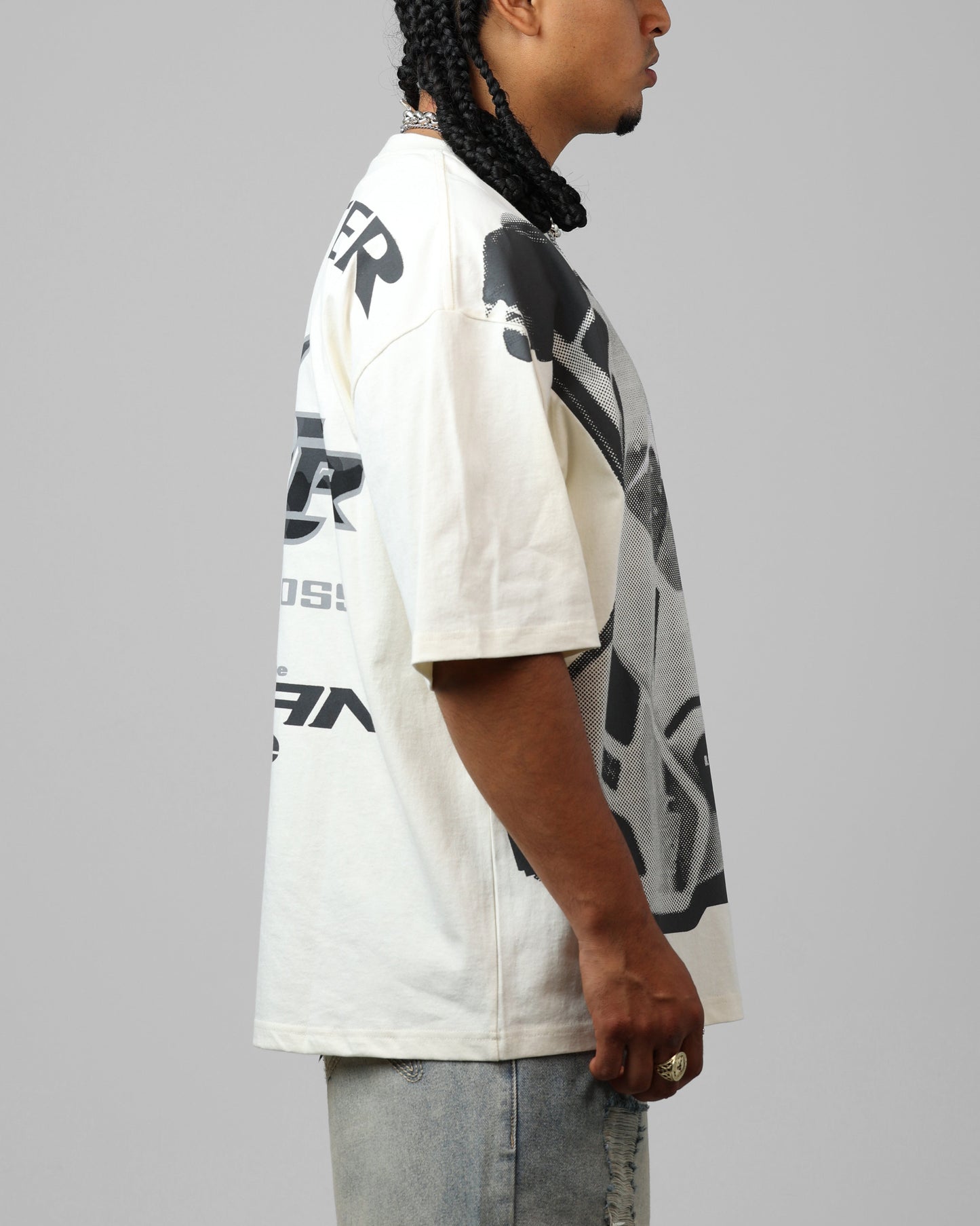 Loiter Motocross Vintage T-Shirt Off White/Grey