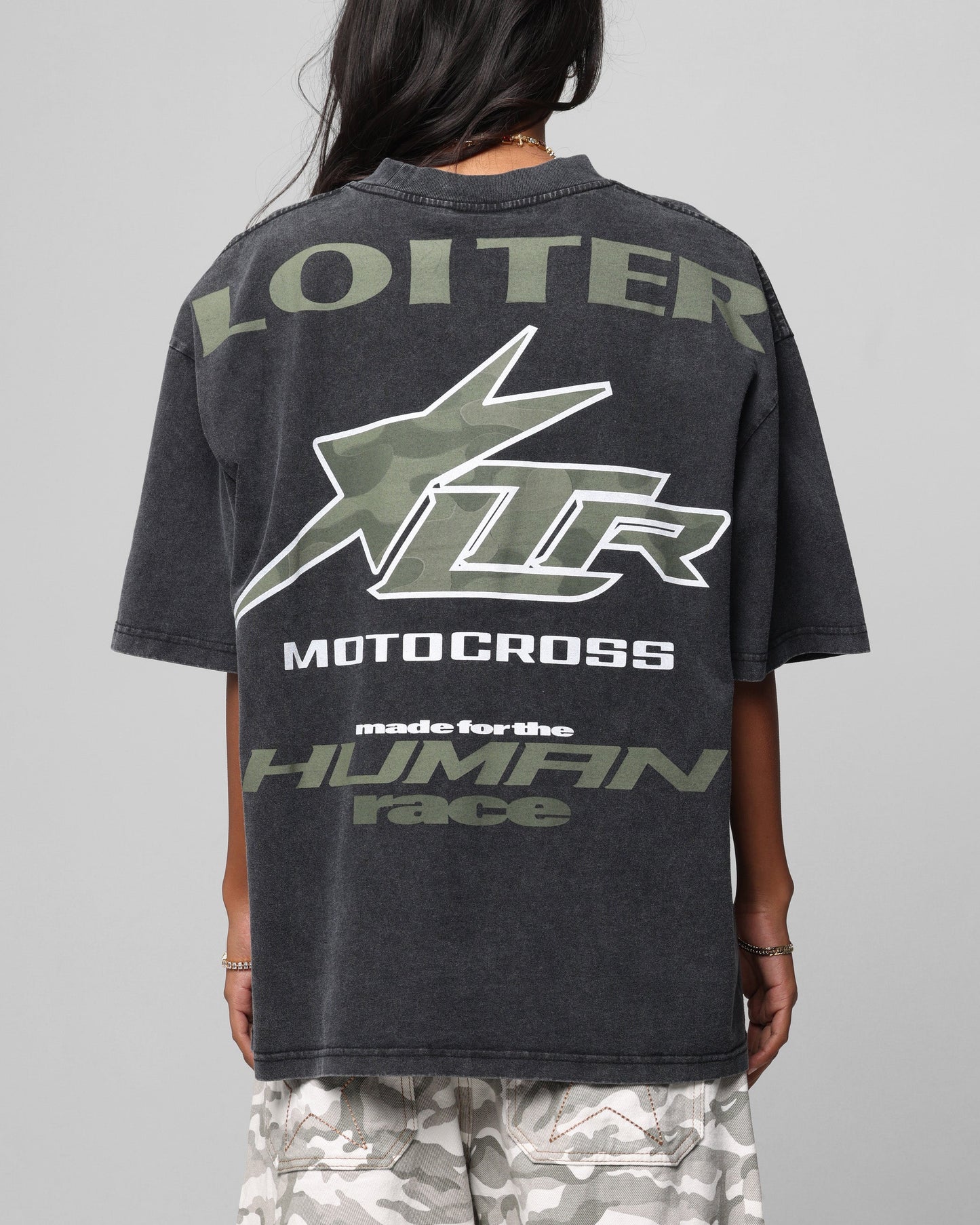 Loiter Motocross Vintage T-Shirt Vintage Black Style001