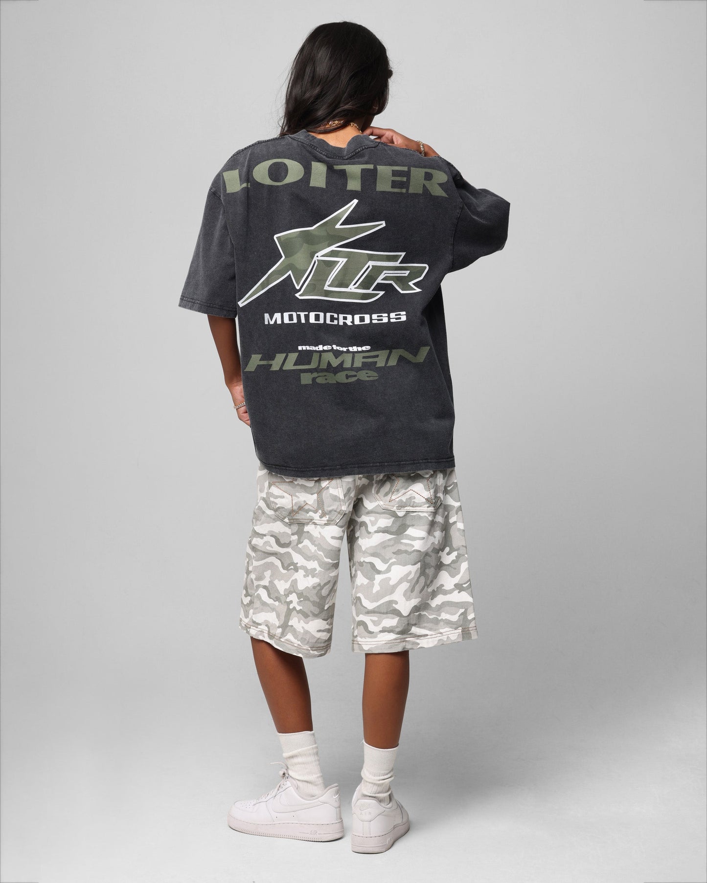 Loiter Motocross Vintage T-Shirt Vintage Black Style001
