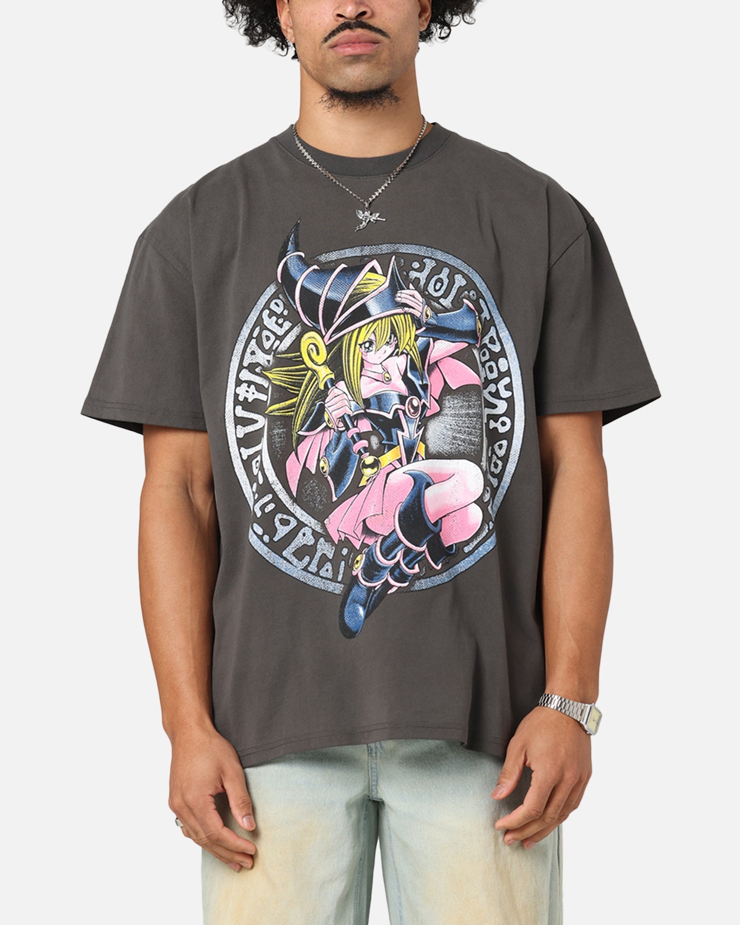 Goat Crew X Yu-Gi-Oh! Dark Magician Girl Card Heavy T-Shirt Black Wash