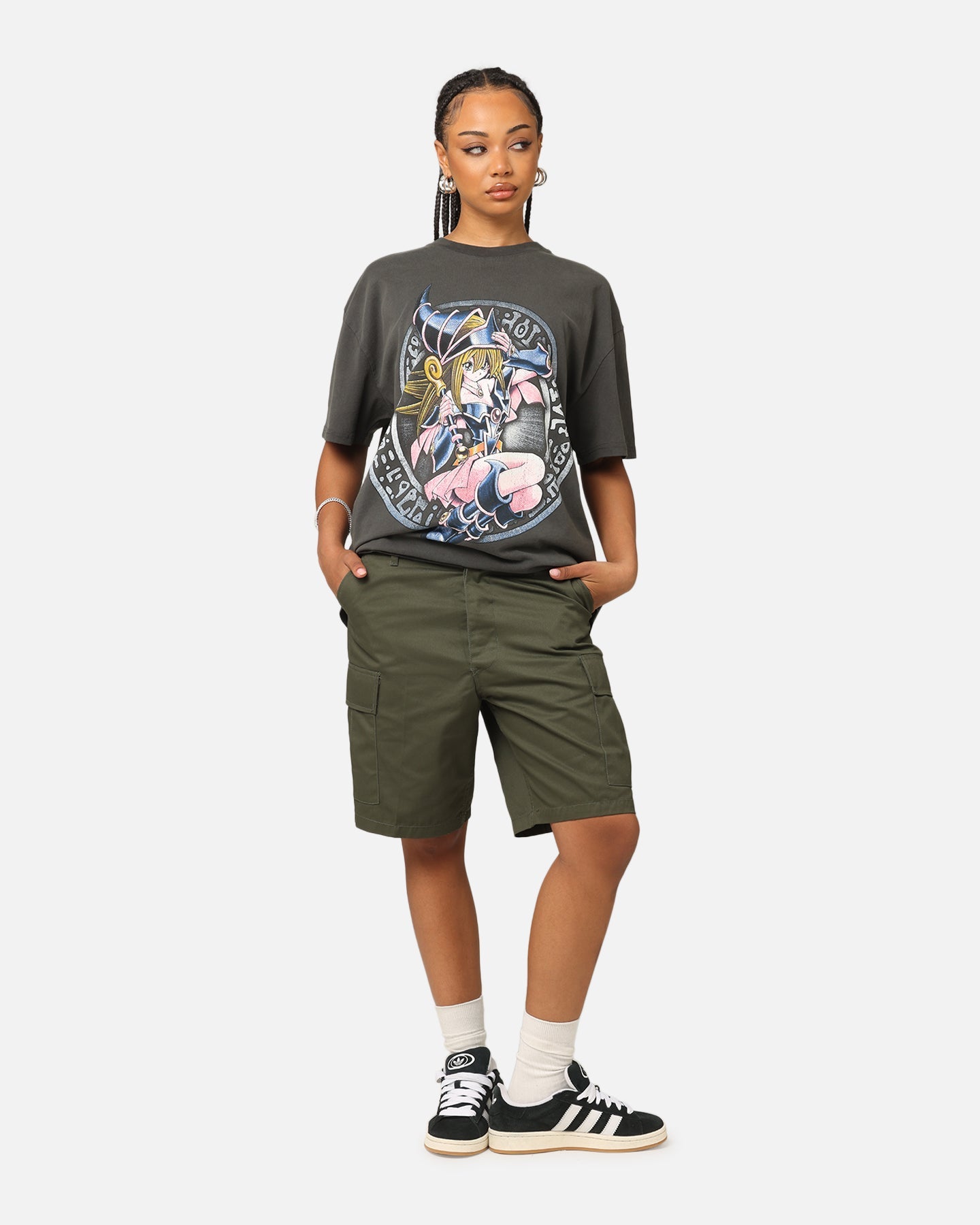 Goat Crew X Yu-Gi-Oh! Dark Magician Girl Card Heavy T-Shirt Black Wash Style001