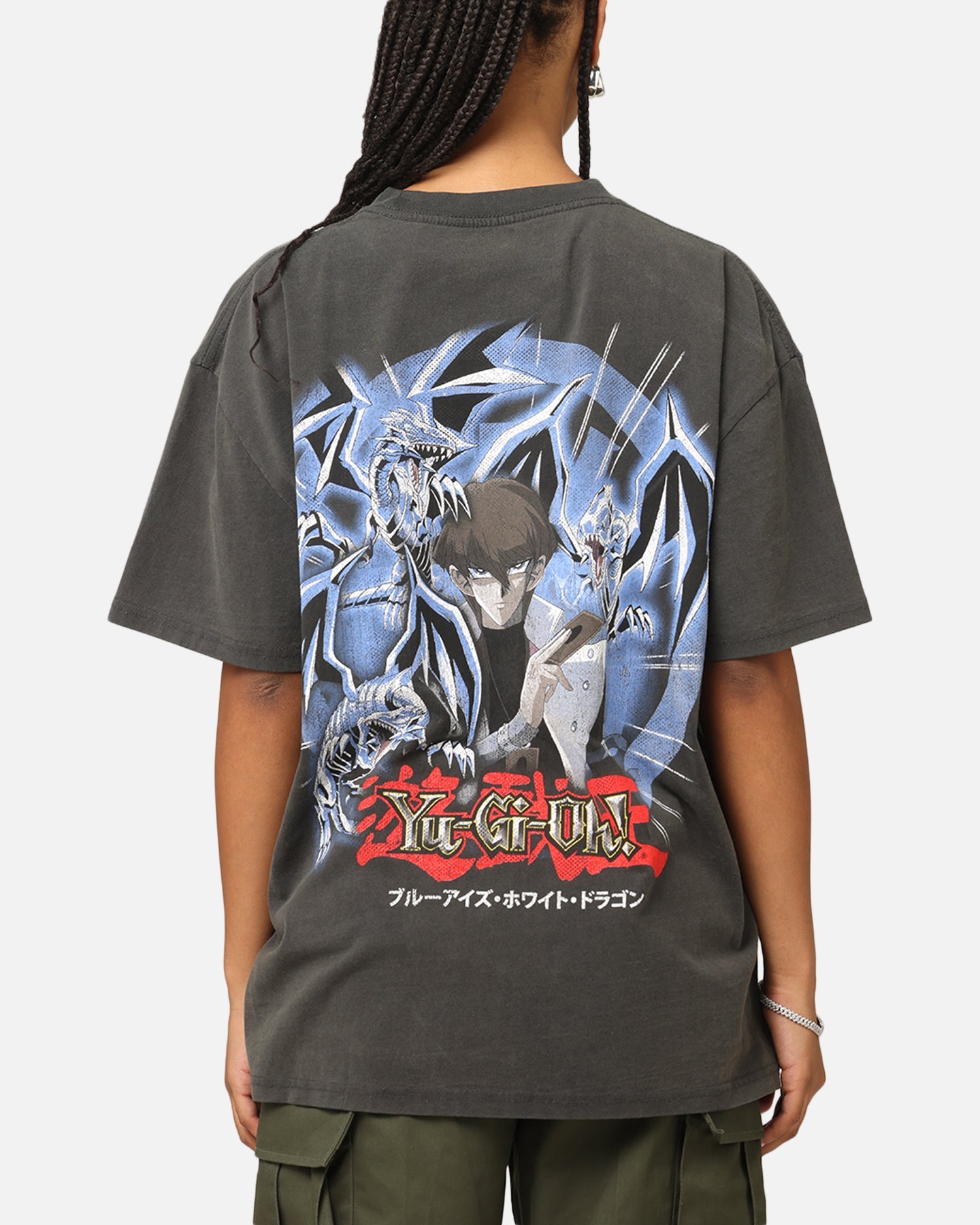 Goat Crew X Yu-Gi-Oh! Kaiba Blue Eyes Heavy T-Shirt Black Wash Style001