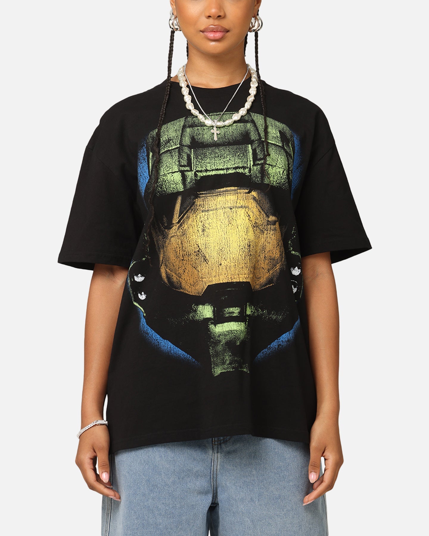 Goat Crew X Halo Big Head Heavyweight T-Shirt Black Style001