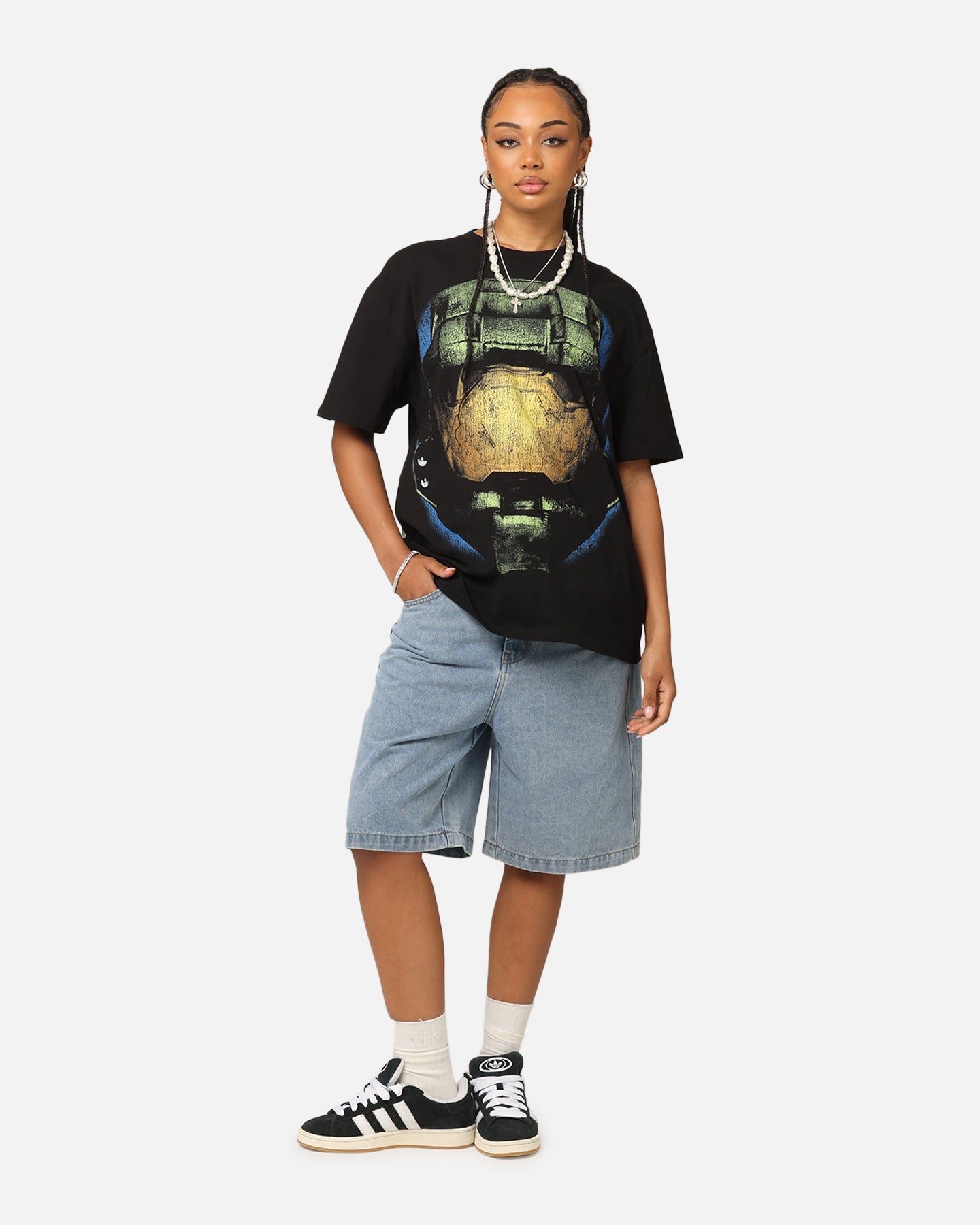 Goat Crew X Halo Big Head Heavyweight T-Shirt Black Style001