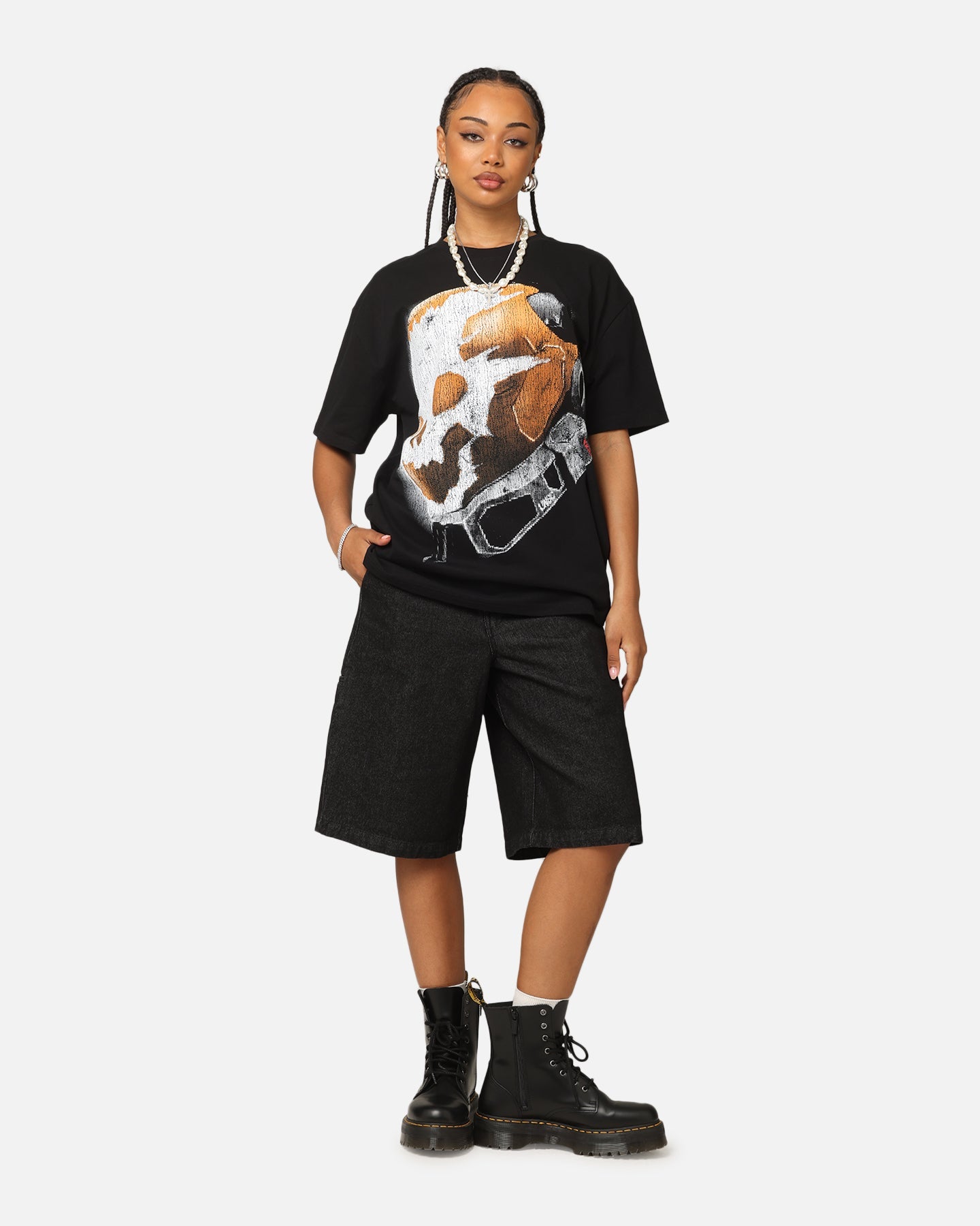 Goat Crew X Halo Halo Reach Emile Big Head Heavyweight T-Shirt Black Style001