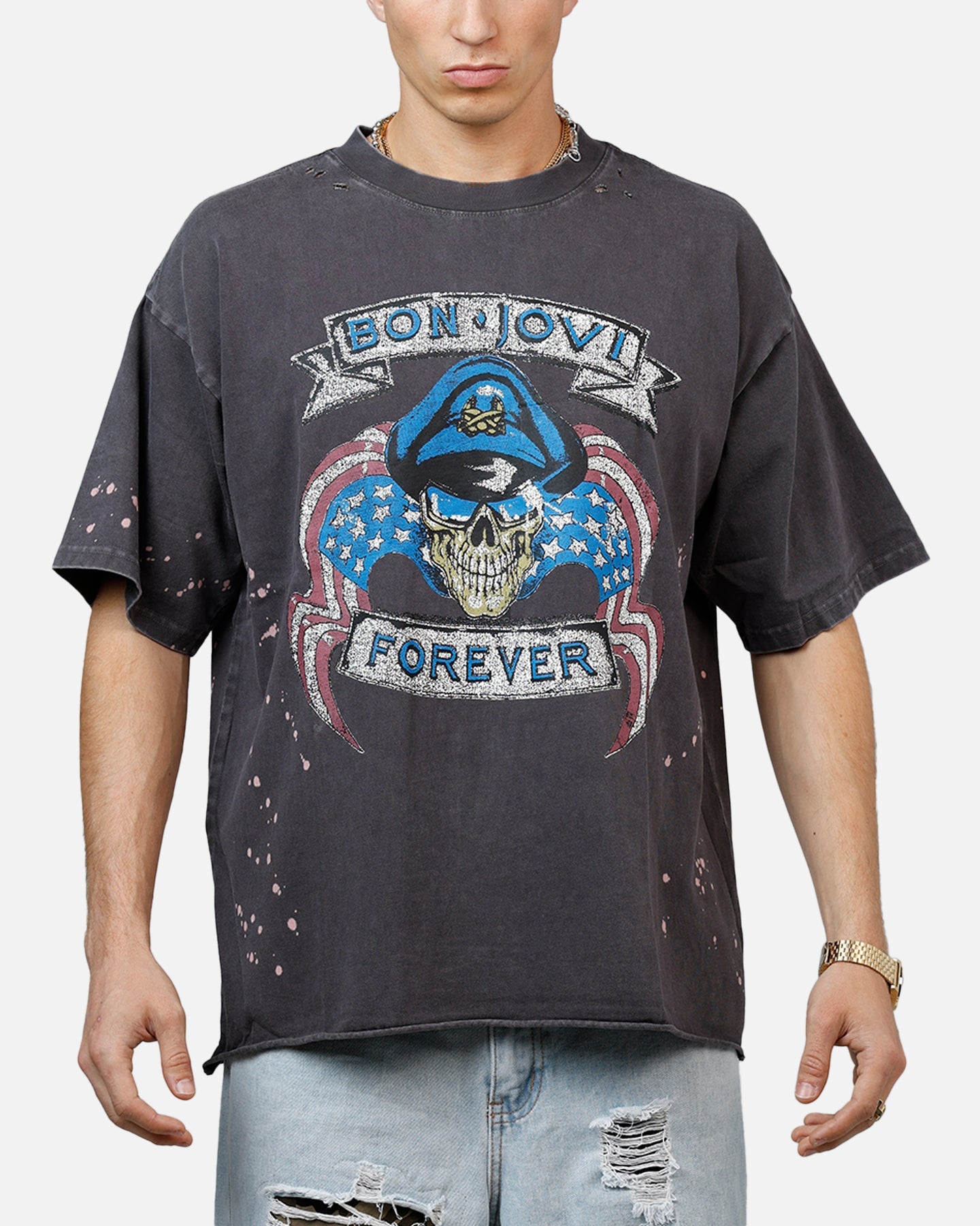 Bravado Bon Jovi Forever T-Shirt Washed Black