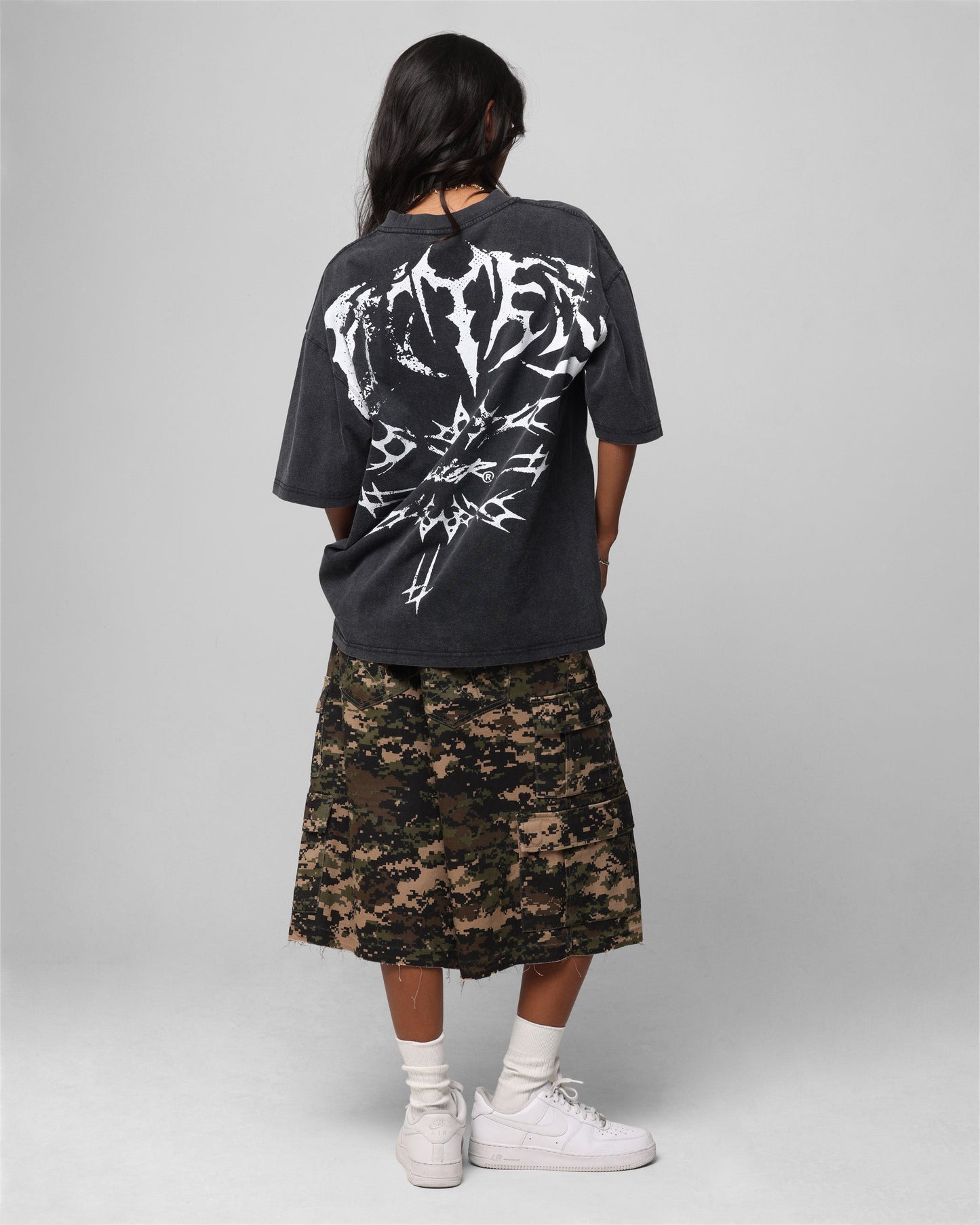 Loiter Metal Stacked Vintage T-Shirt Vintage Black Style001