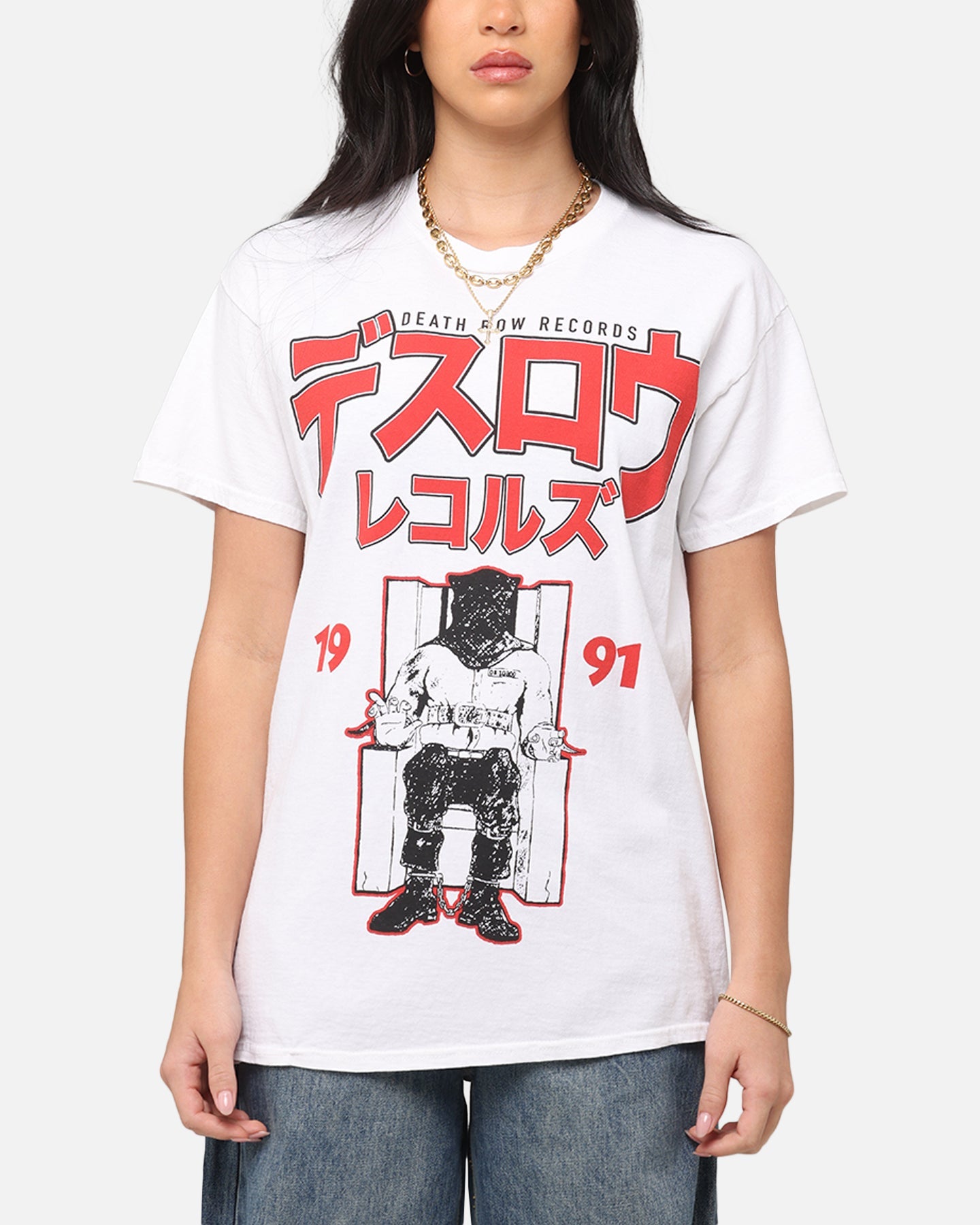 Deathrow Records Japanese T-Shirt White Style001