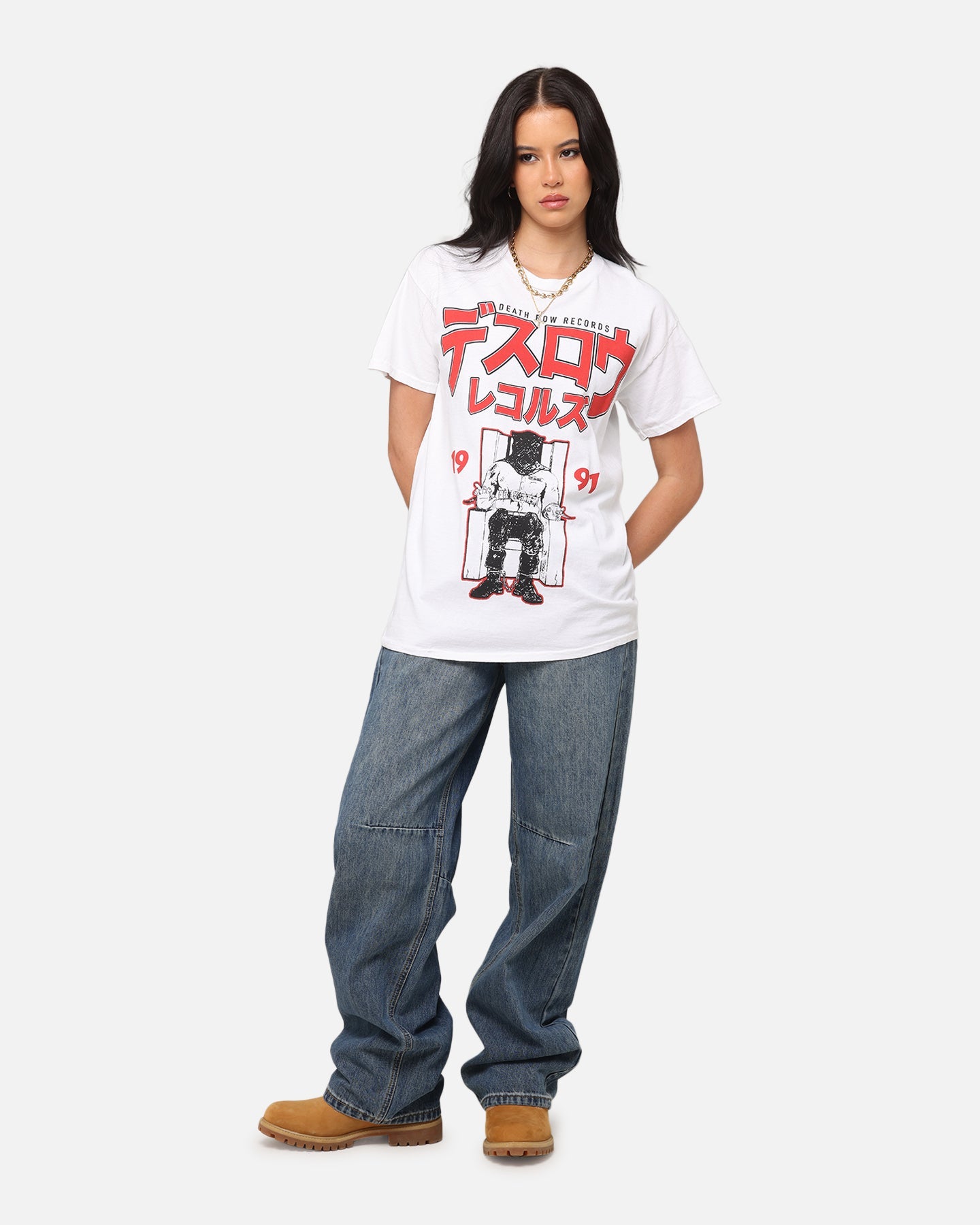 Deathrow Records Japanese T-Shirt White Style001