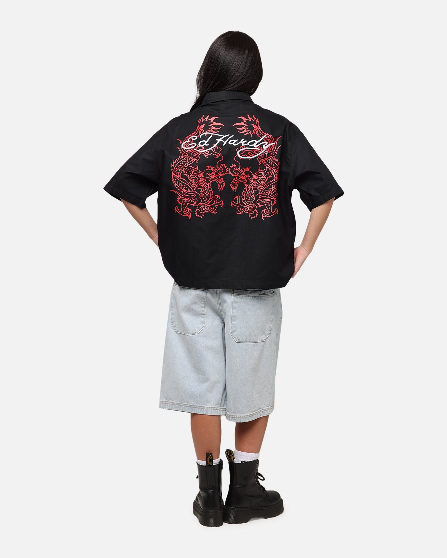 Ed Hardy Dragon Zip Shirt Black Style001