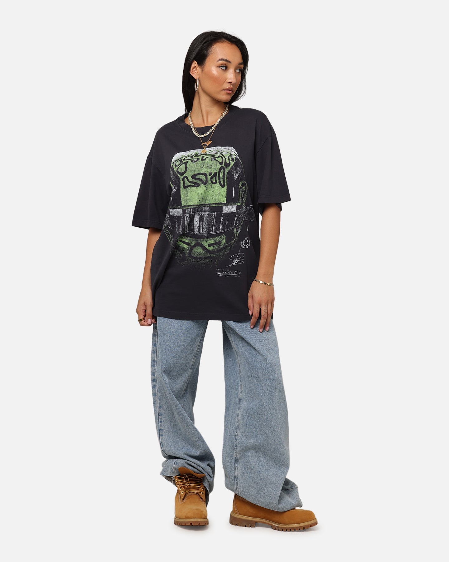 Mitchell & Ness X Mclaren Lando Norris Helmet T-Shirt Faded Black Style001