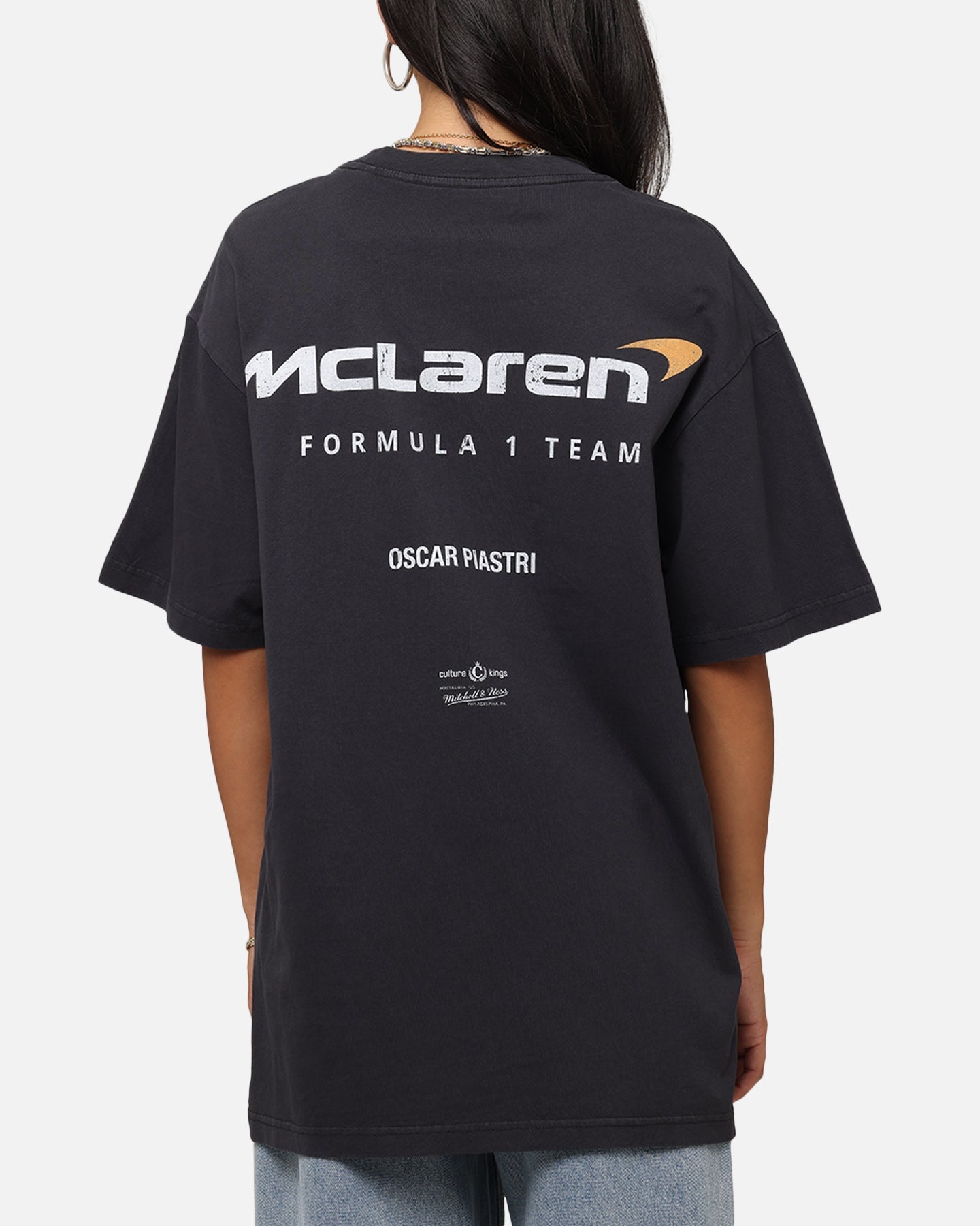 Mitchell & Ness X Mclaren Oscar Piastri Helmet T-Shirt Faded Black Style001