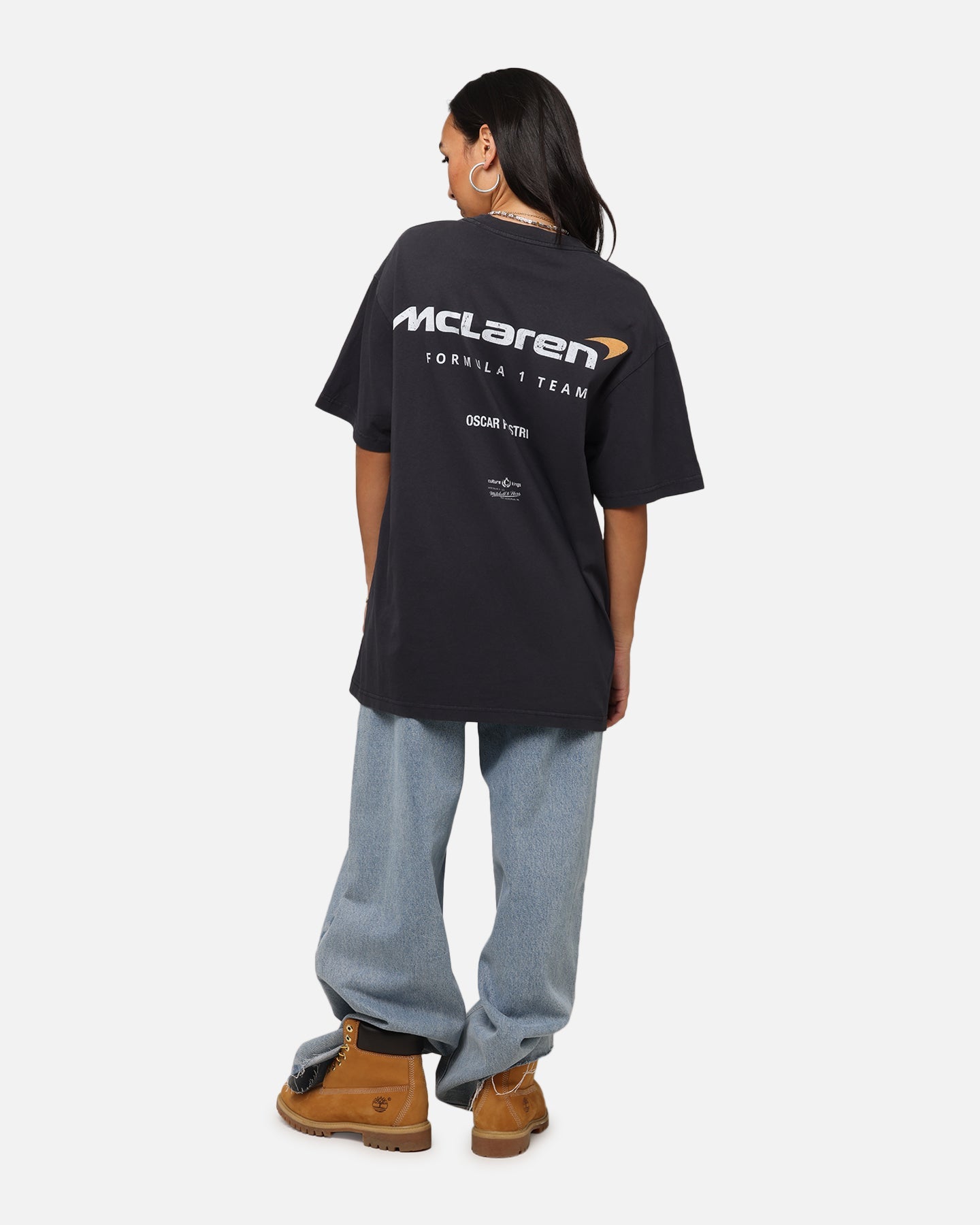 Mitchell & Ness X Mclaren Oscar Piastri Helmet T-Shirt Faded Black Style001