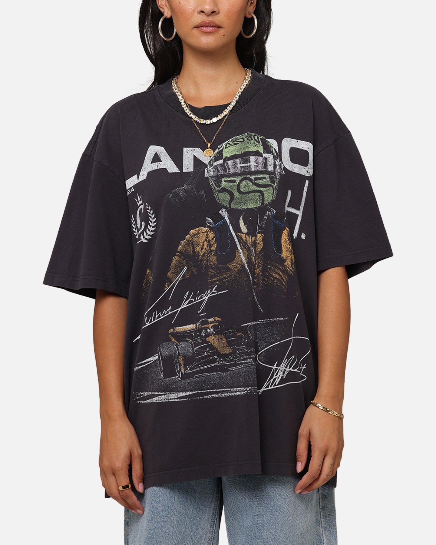 Mitchell & Ness X Mclaren Lando Norris Victory T-Shirt Faded Black Style001