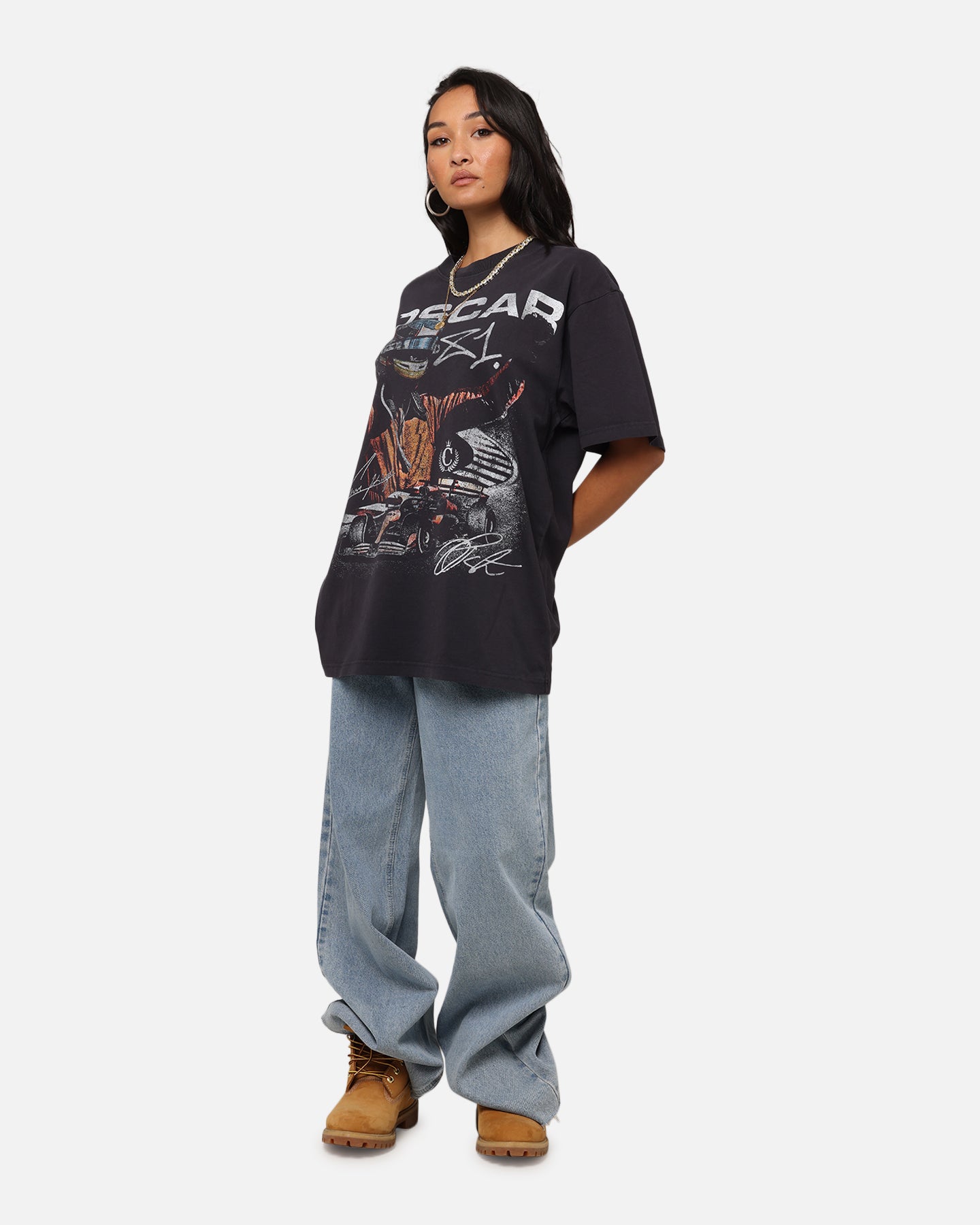 Mitchell & Ness X Mclaren Oscar Piastri Victory T-Shirt Faded Black Style001