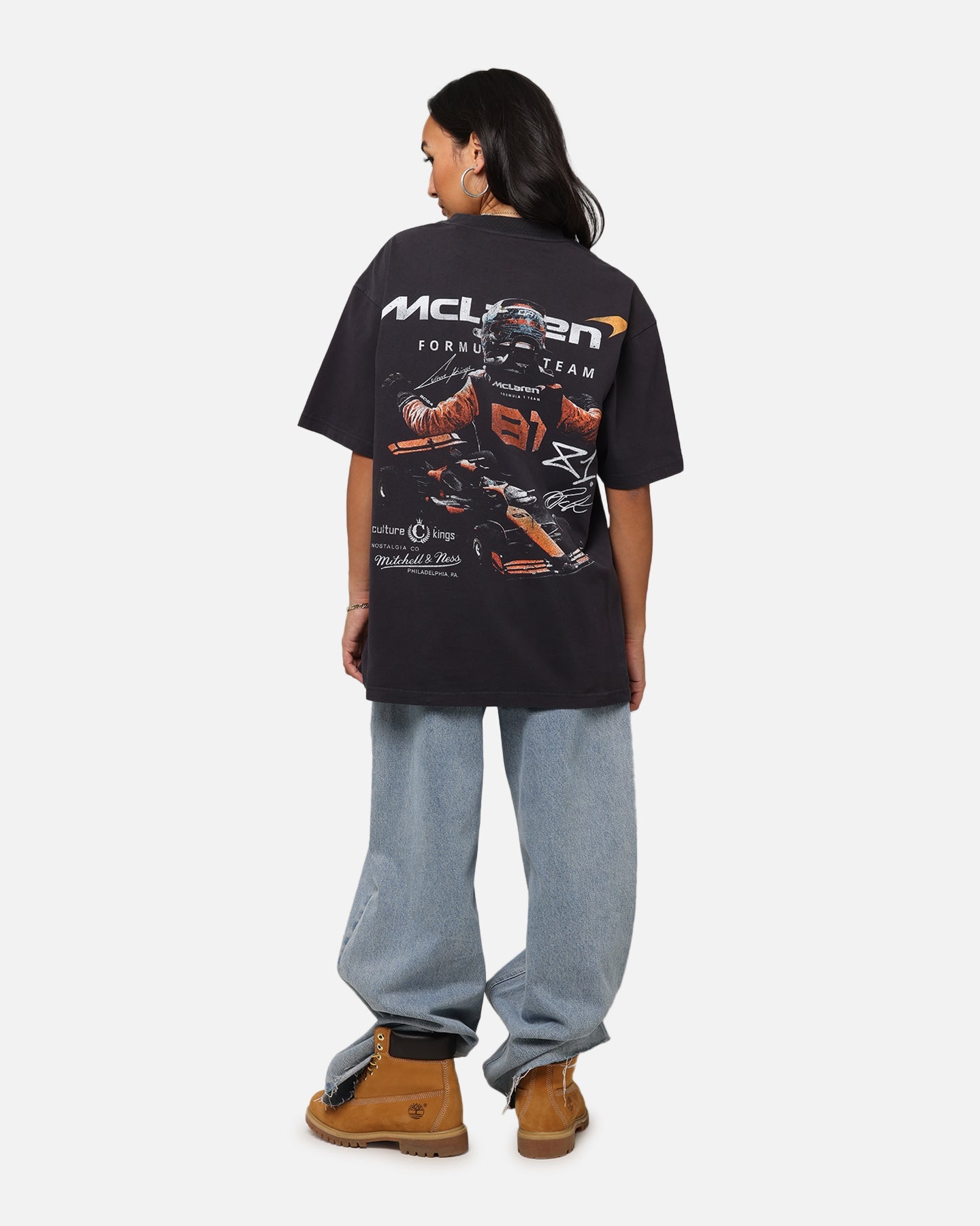 Mitchell & Ness X Mclaren Oscar Piastri Victory T-Shirt Faded Black Style001