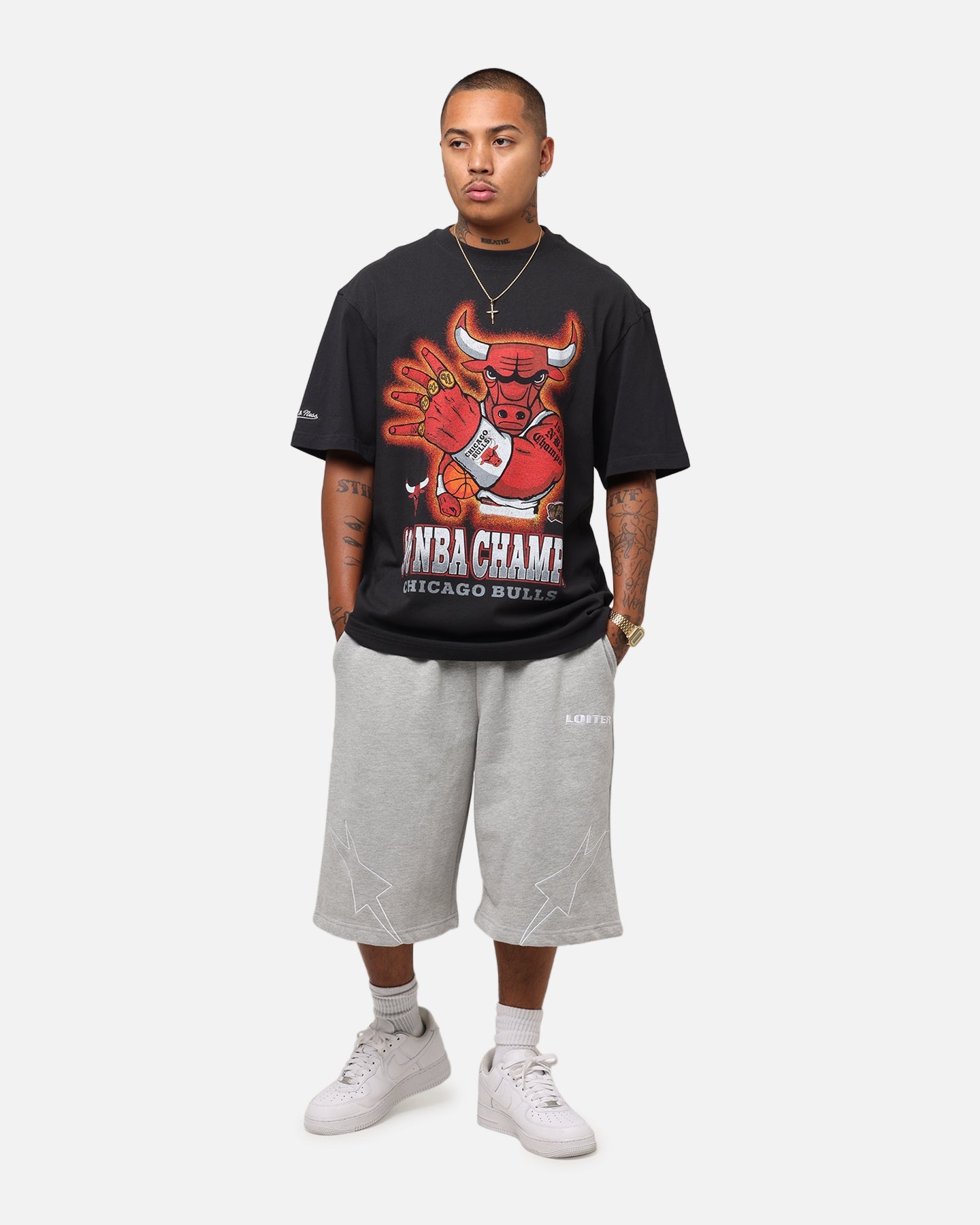 Mitchell & Ness Chicago Bulls '96 NBA Champs T-Shirt Faded Black
