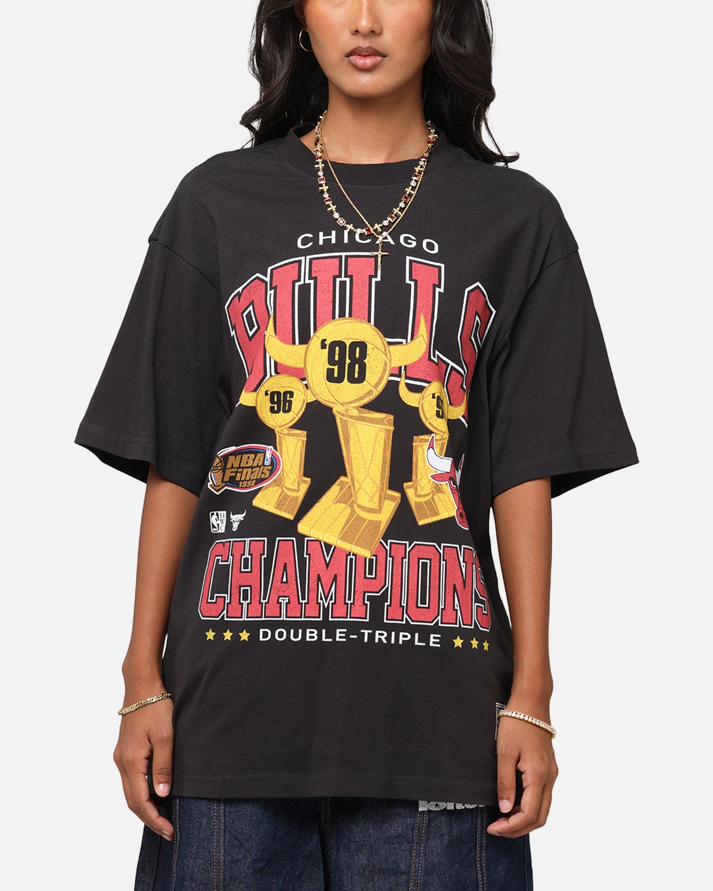 Mitchell & Ness Chicago Bulls Pinnacle T-Shirt Faded Black Style001