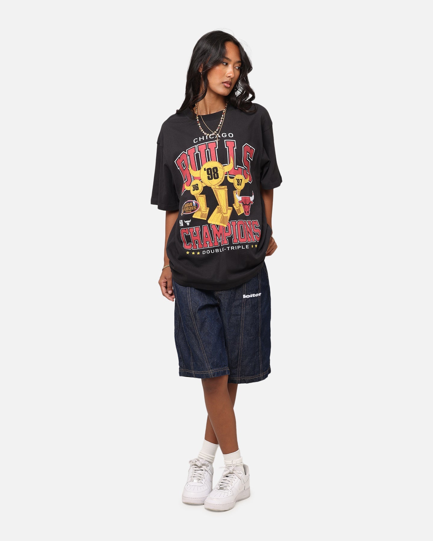Mitchell & Ness Chicago Bulls Pinnacle T-Shirt Faded Black Style001