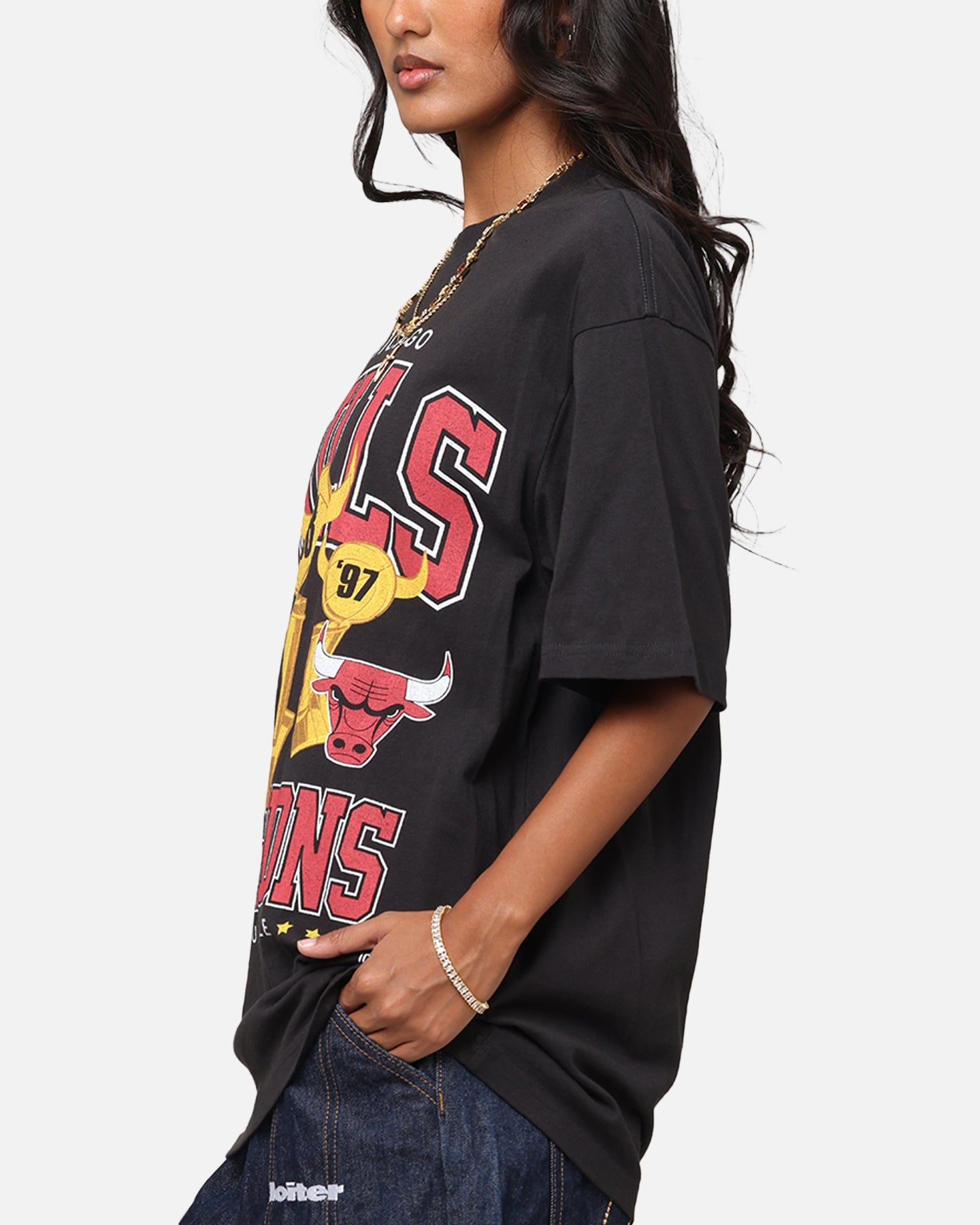 Mitchell & Ness Chicago Bulls Pinnacle T-Shirt Faded Black Style001