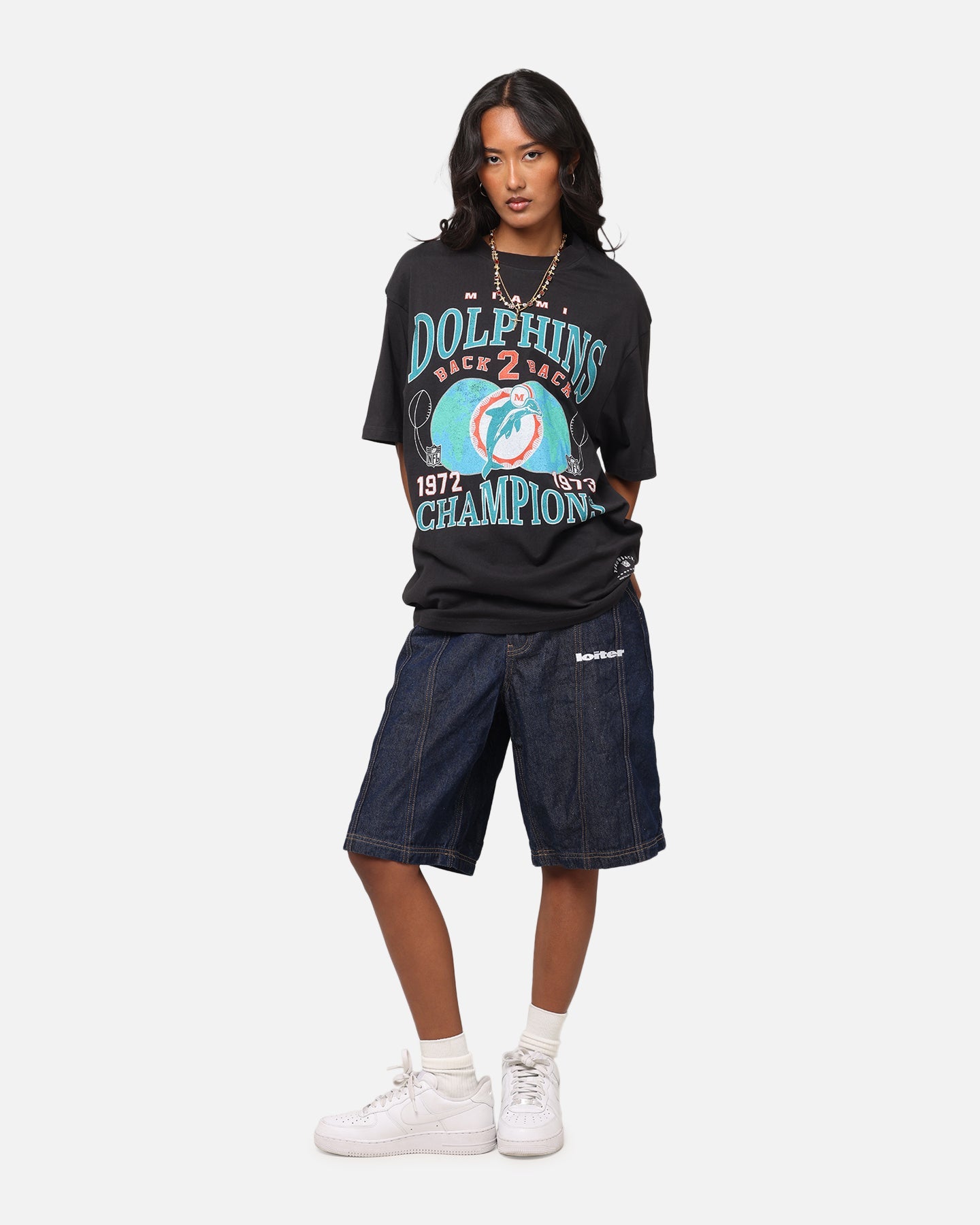 Mitchell & Ness Miami Dolphins Pinnacle T-Shirt Faded Black Style001