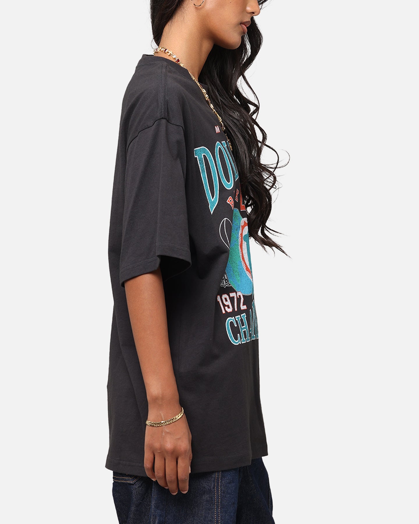Mitchell & Ness Miami Dolphins Pinnacle T-Shirt Faded Black Style001