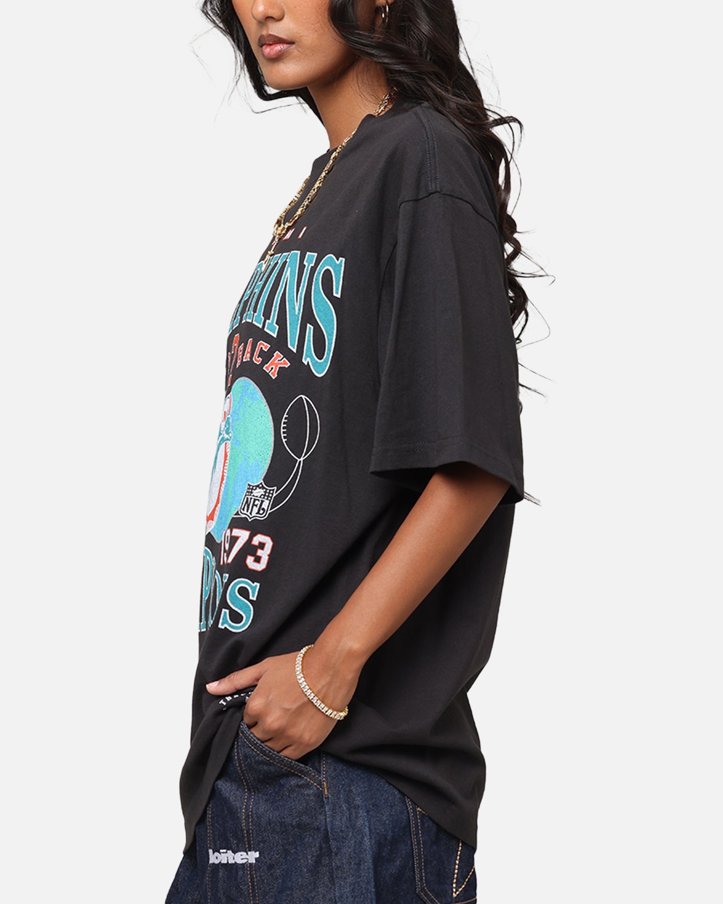 Mitchell & Ness Miami Dolphins Pinnacle T-Shirt Faded Black Style001
