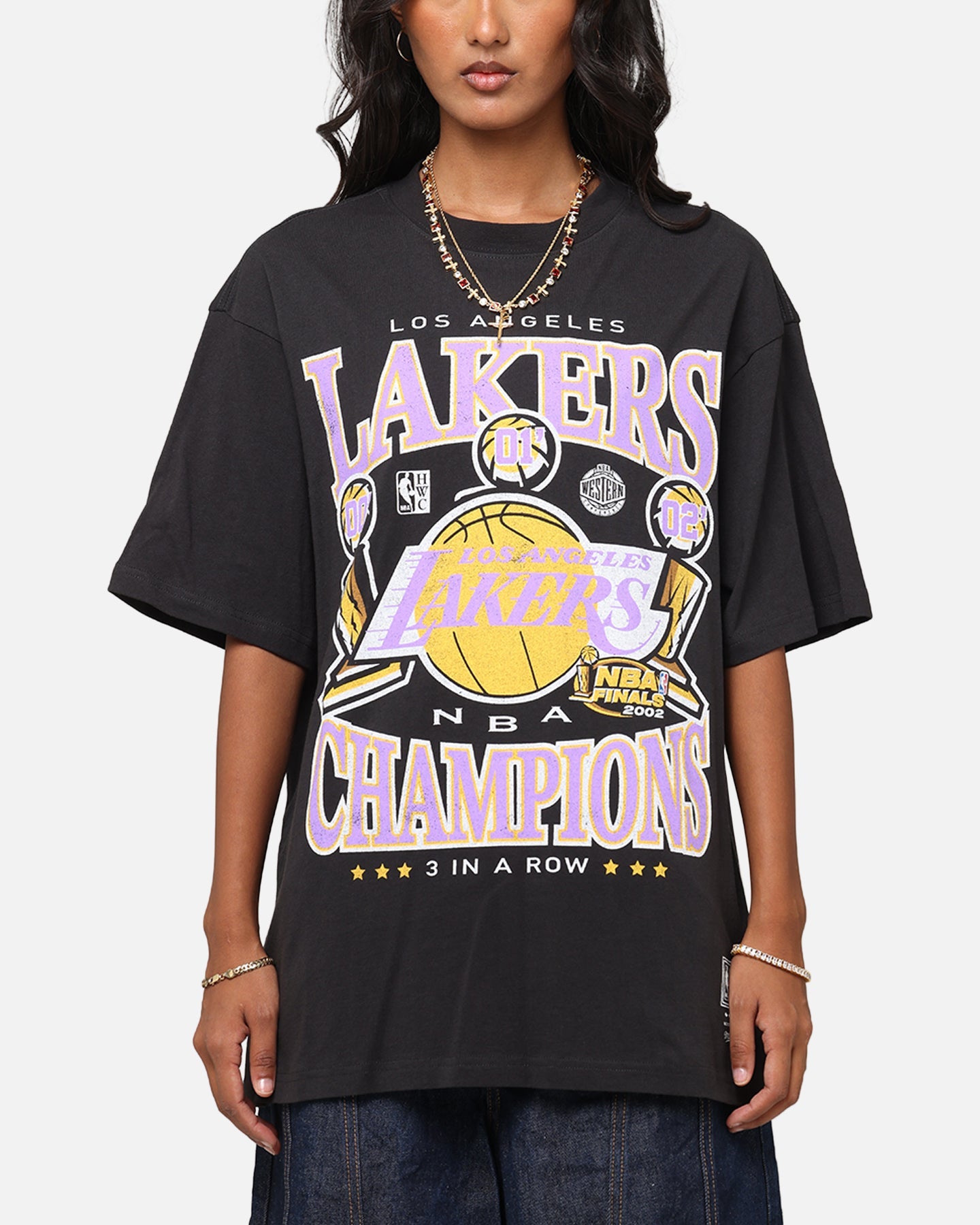 Mitchell & Ness Los Angeles Lakers Pinnacle T-Shirt Faded Black Style001