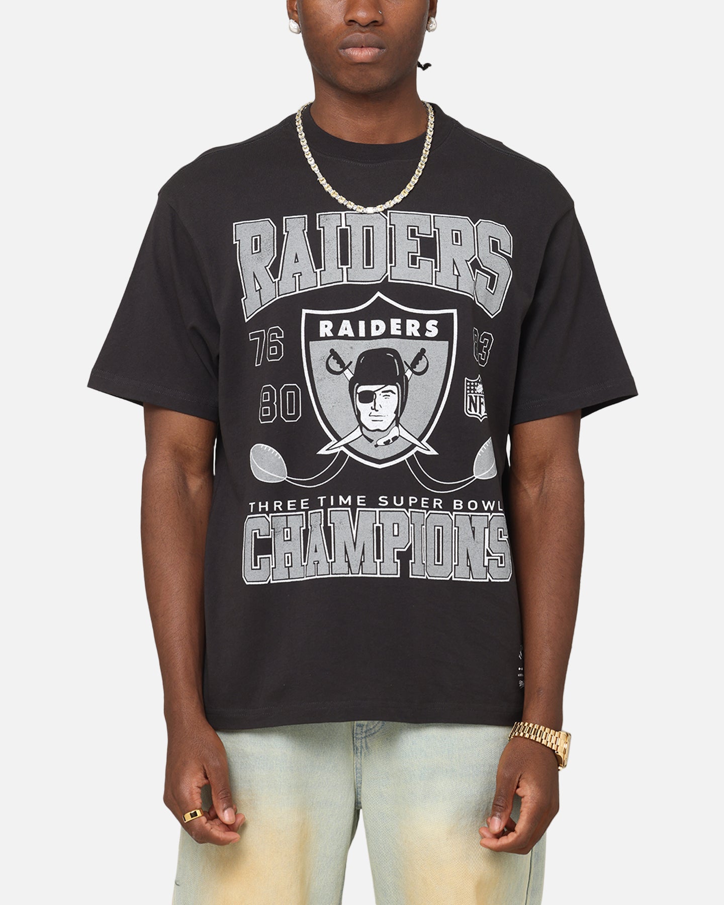 Mitchell & Ness Las Vegas Raiders Pinnacle T-Shirt Faded Black
