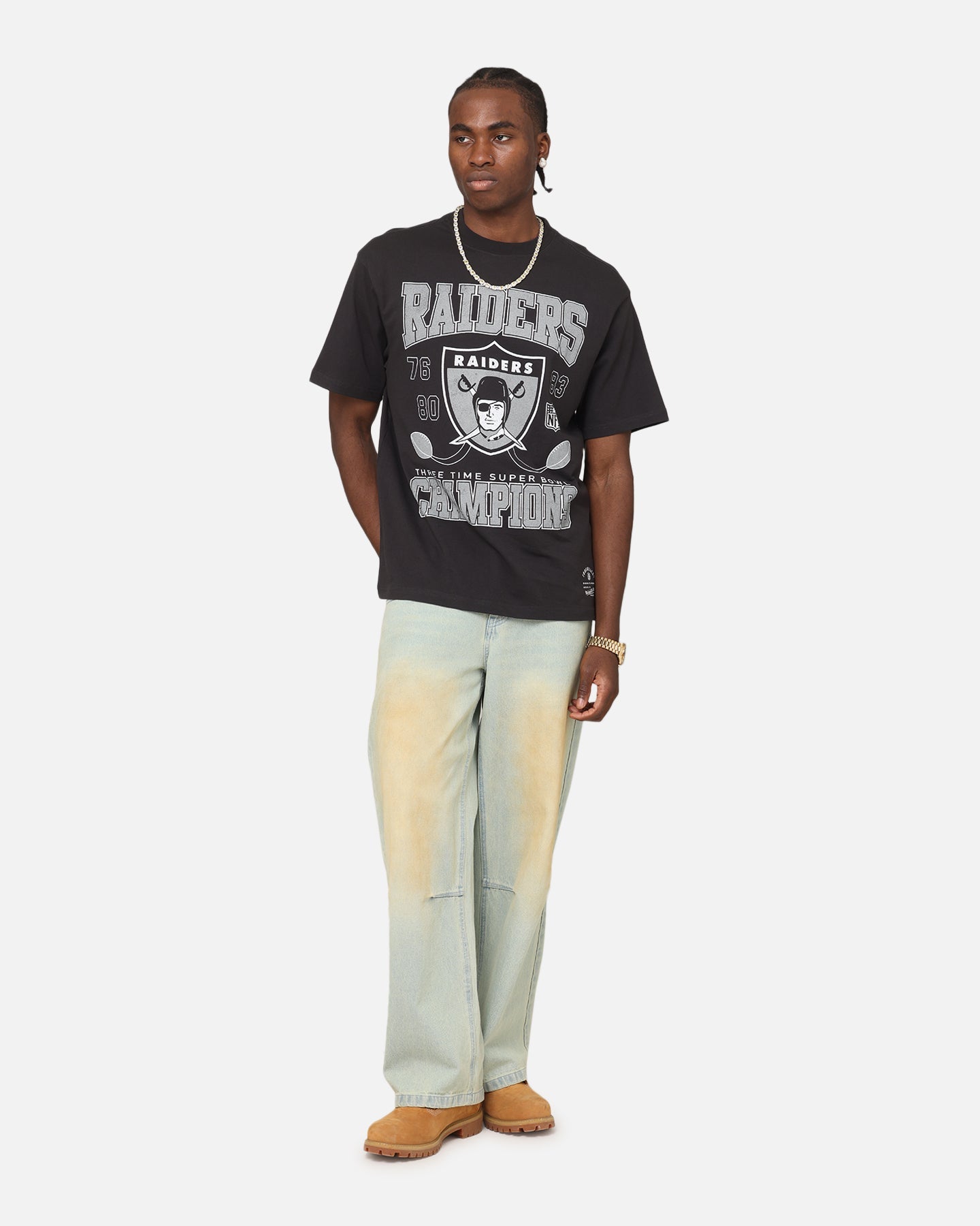 Mitchell & Ness Las Vegas Raiders Pinnacle T-Shirt Faded Black