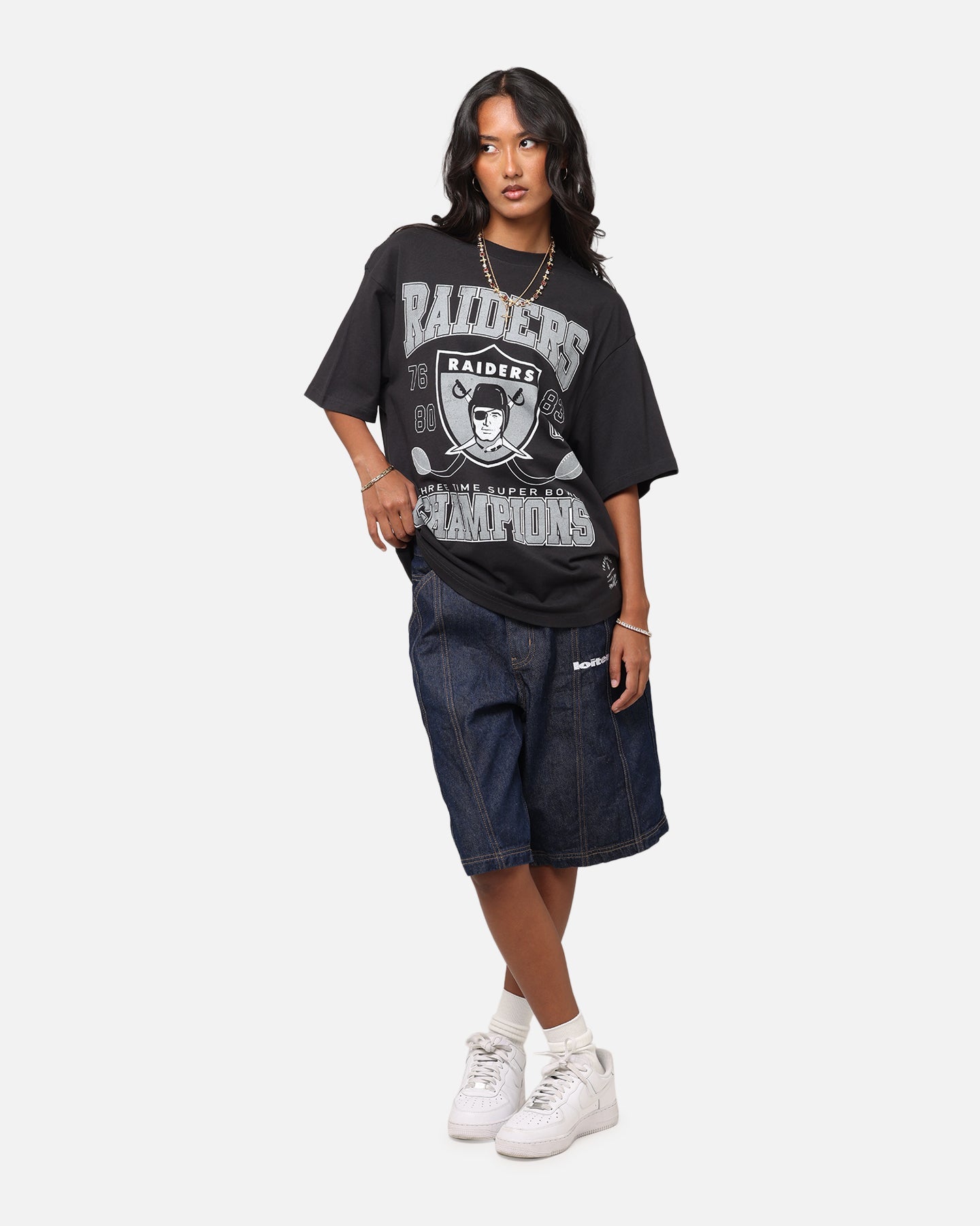 Mitchell & Ness Las Vegas Raiders Pinnacle T-Shirt Faded Black Style001