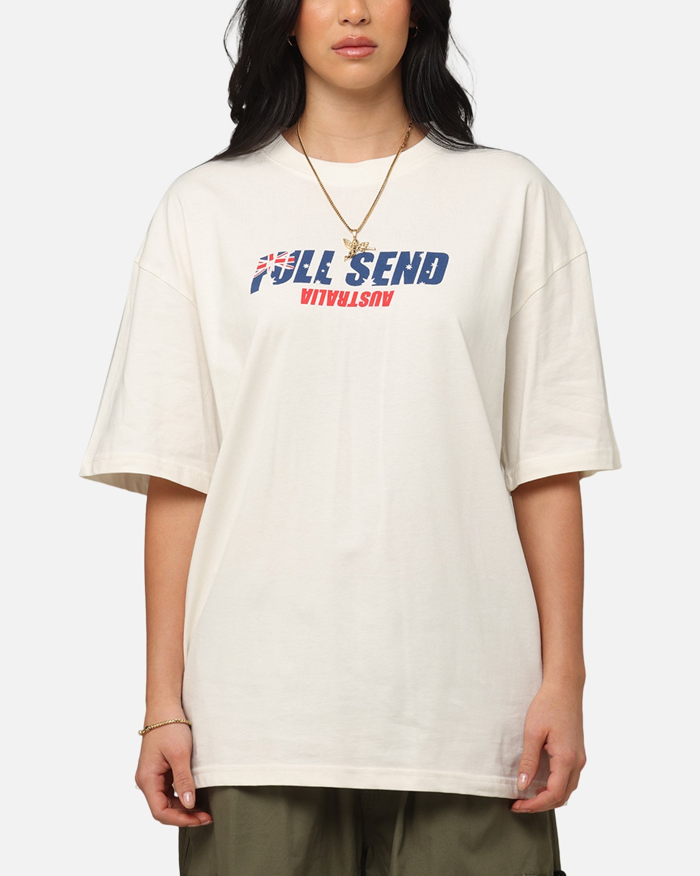 Full Send Aussie Send T-Shirt Off White Style001