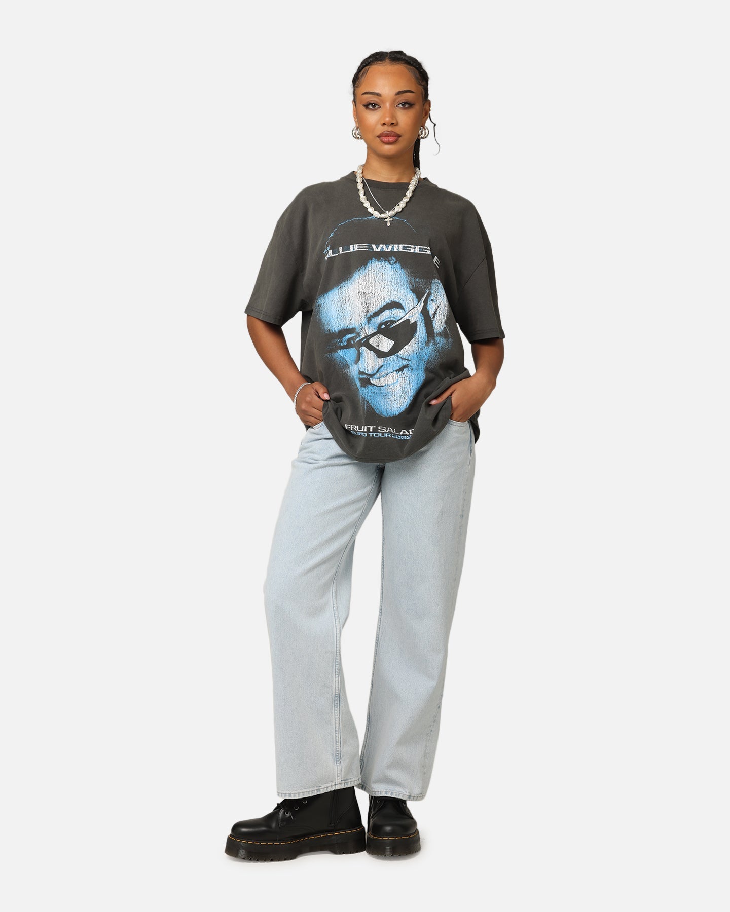 Goat Crew X The Wiggles Blue Wiggle Heavy T-Shirt Black Wash Style001