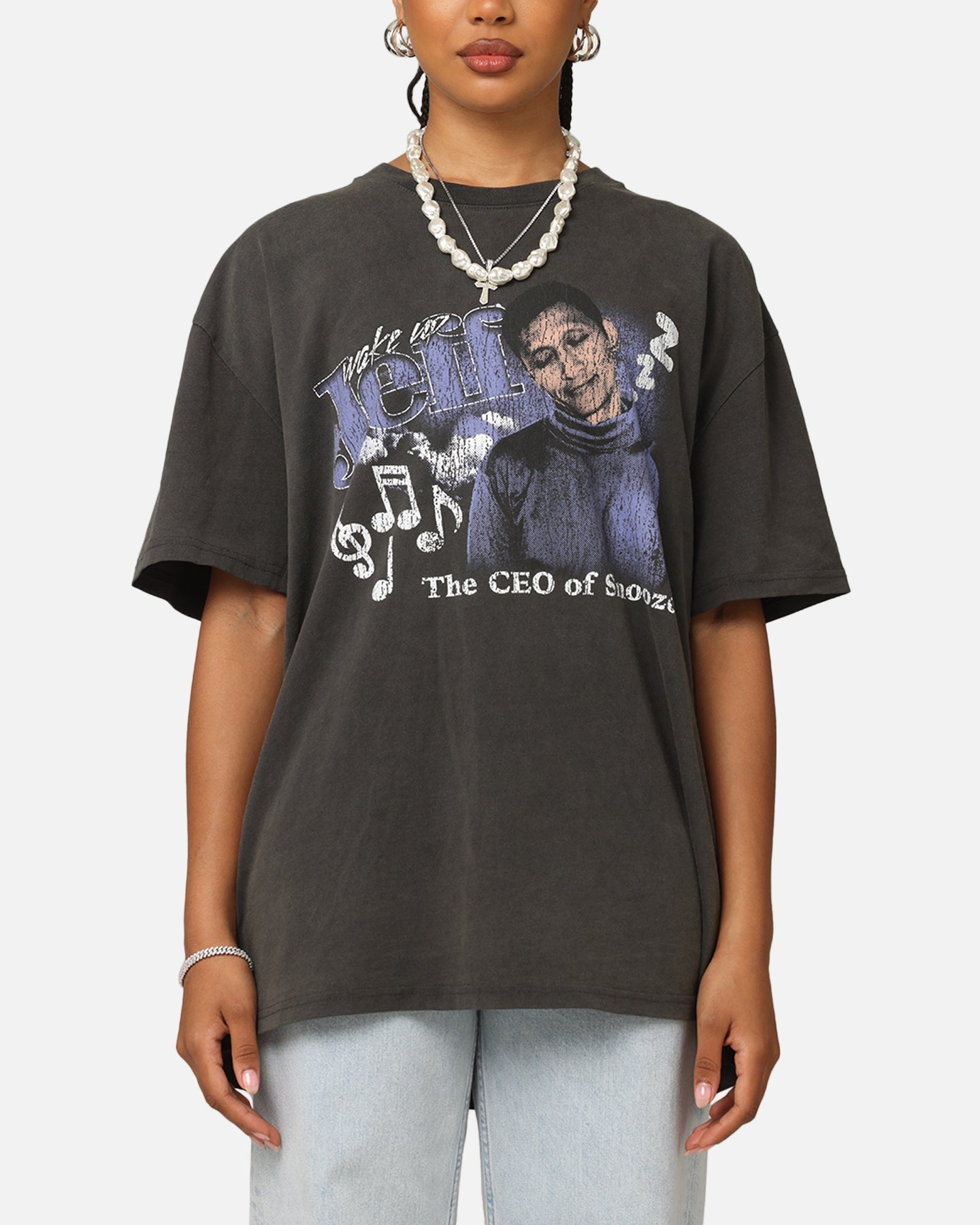 Goat Crew X The Wiggles Wake Up Jeff Heavy T-Shirt Black Wash Style001