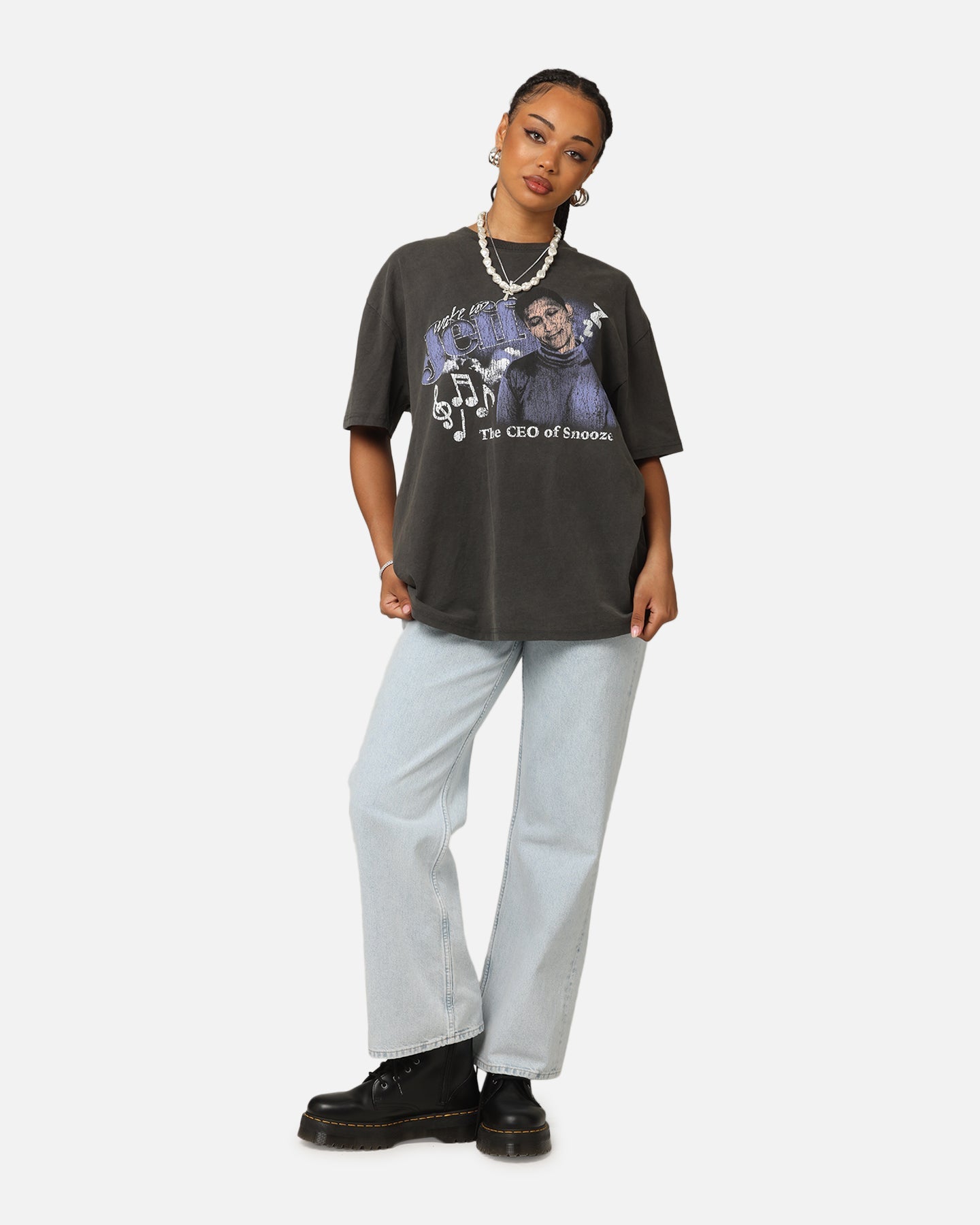 Goat Crew X The Wiggles Wake Up Jeff Heavy T-Shirt Black Wash Style001