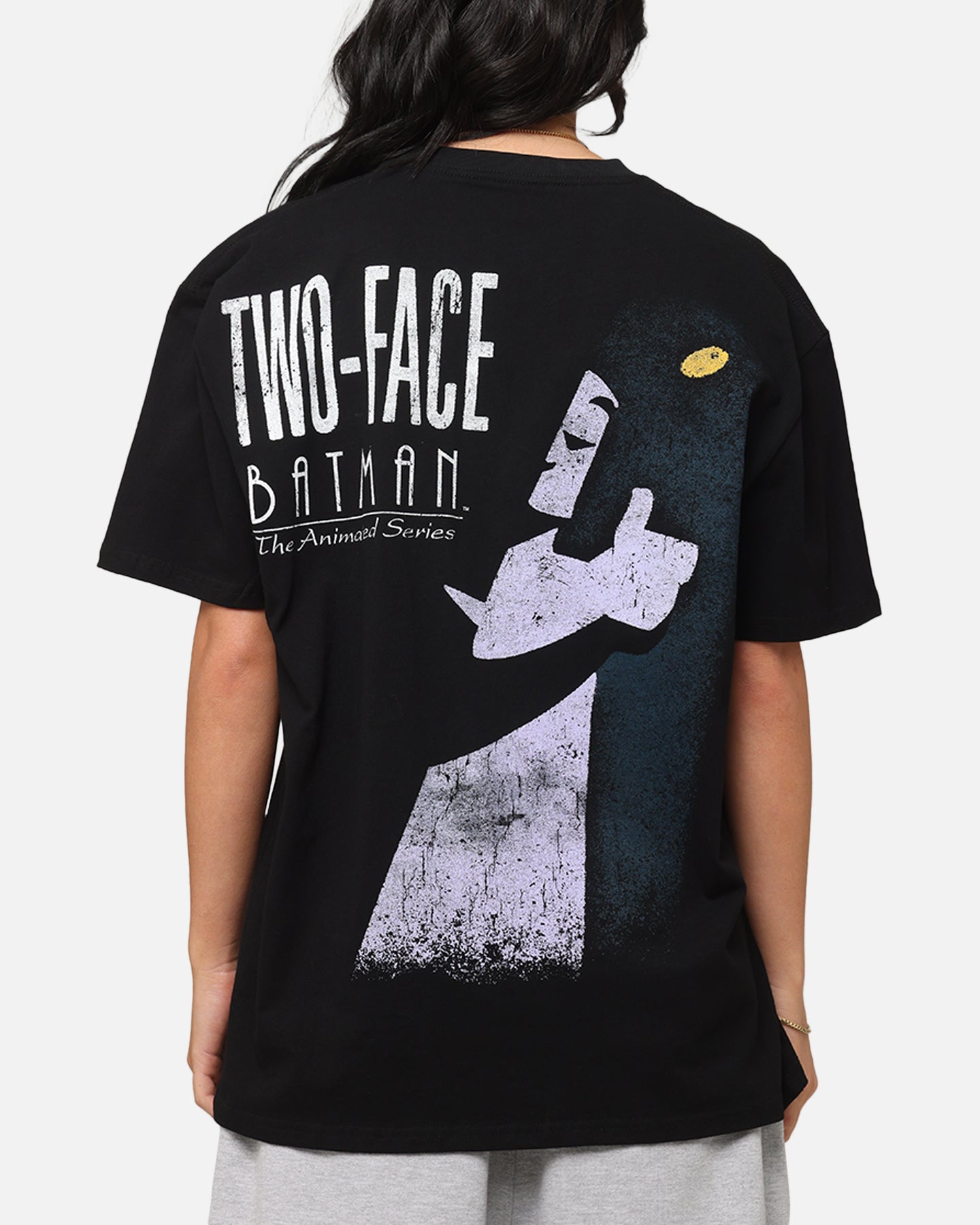 American Thrift X DC Batman Two Face Heavy T-Shirt Black Style001