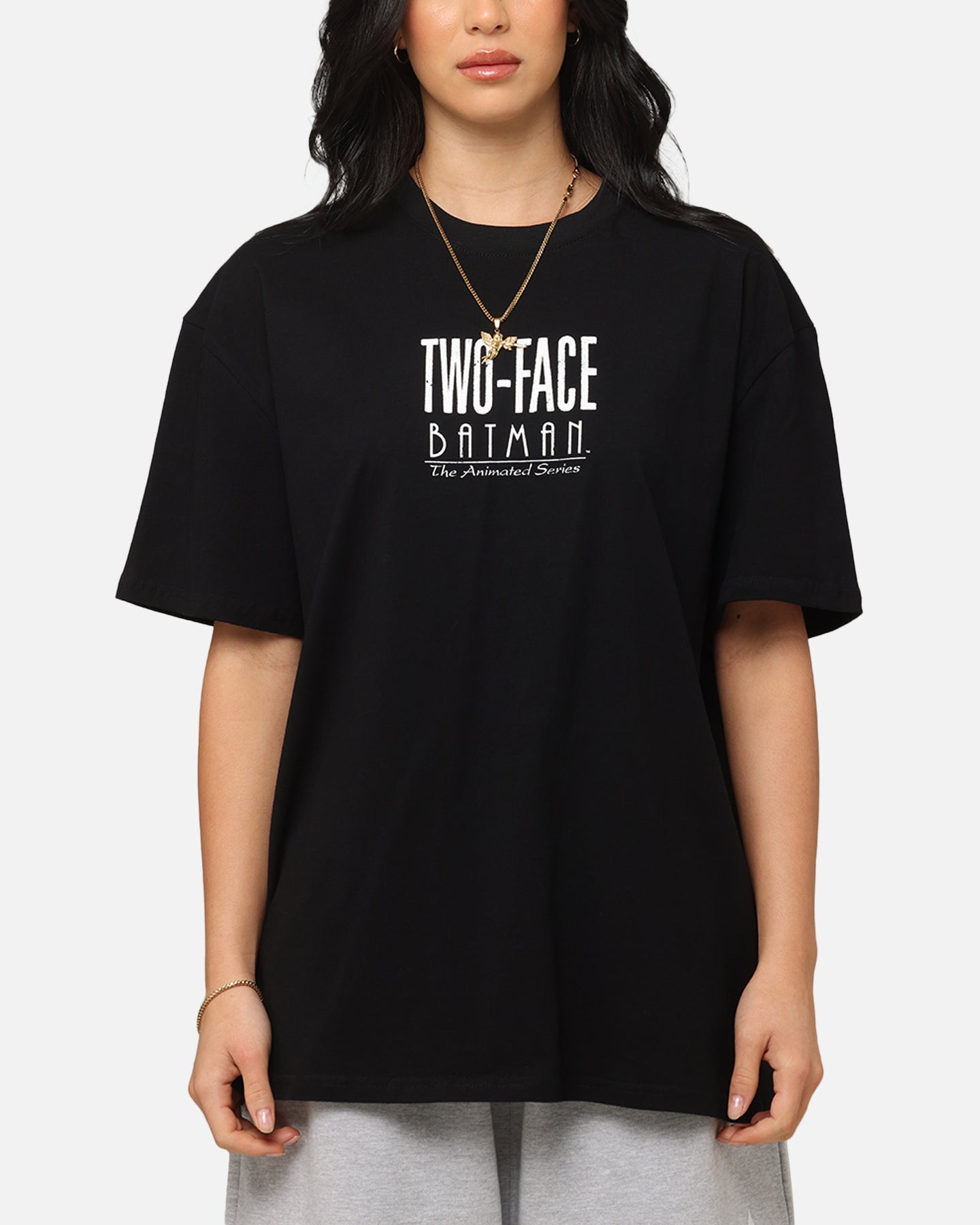 American Thrift X DC Batman Two Face Heavy T-Shirt Black Style001