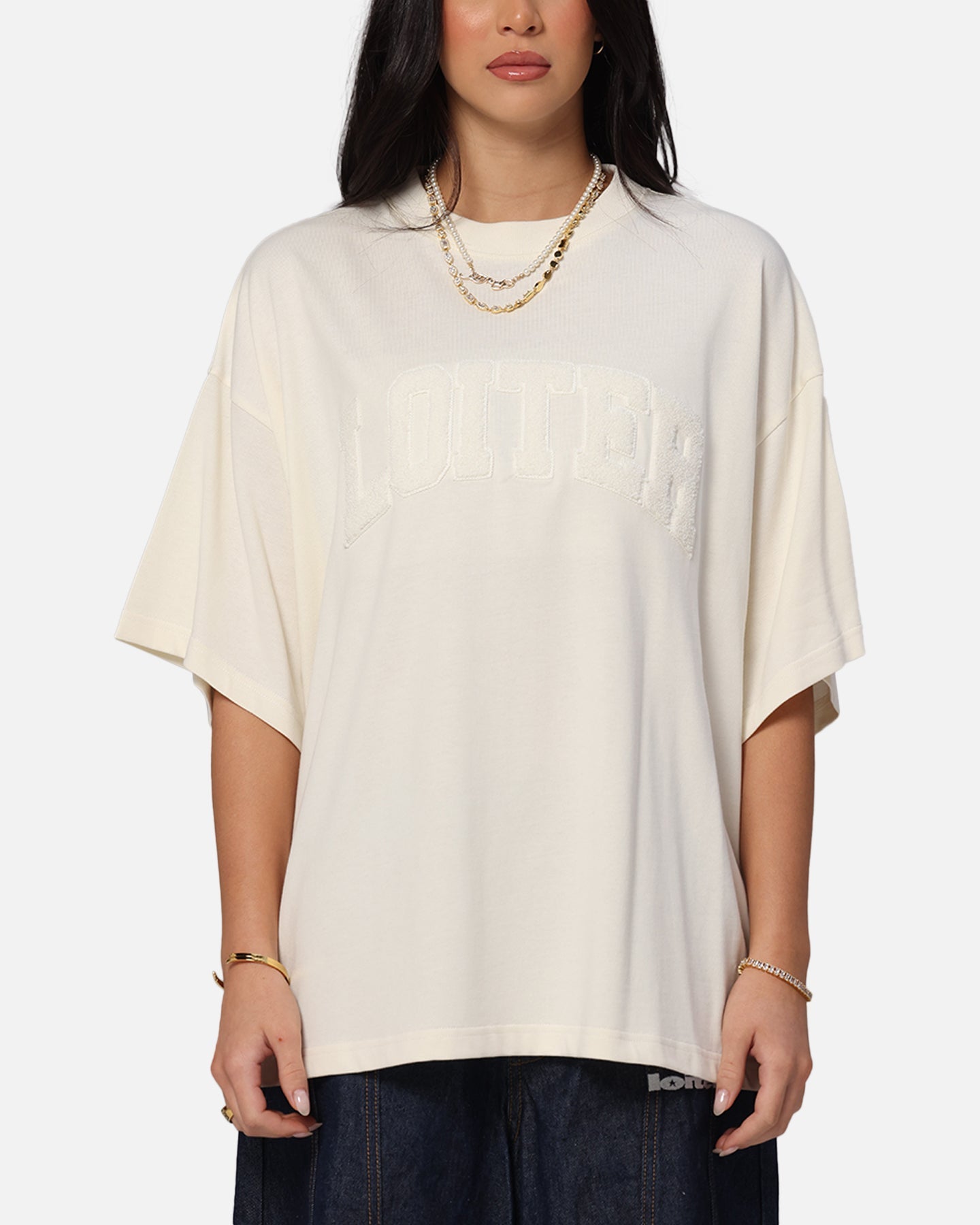 Loiter Arch Premium Boxy T-Shirt Off White Style001