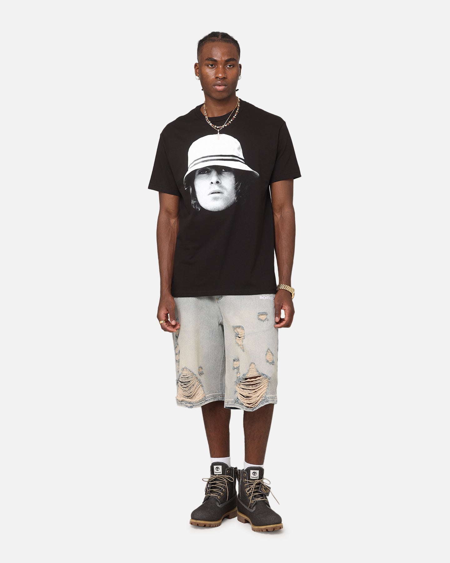 Liam Gallagher Bucket Hat T-Shirt Black