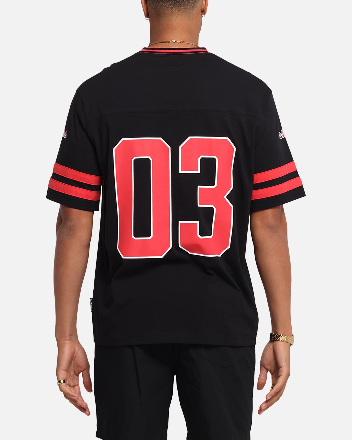 Carre Rose Football T-Shirt Black/Red