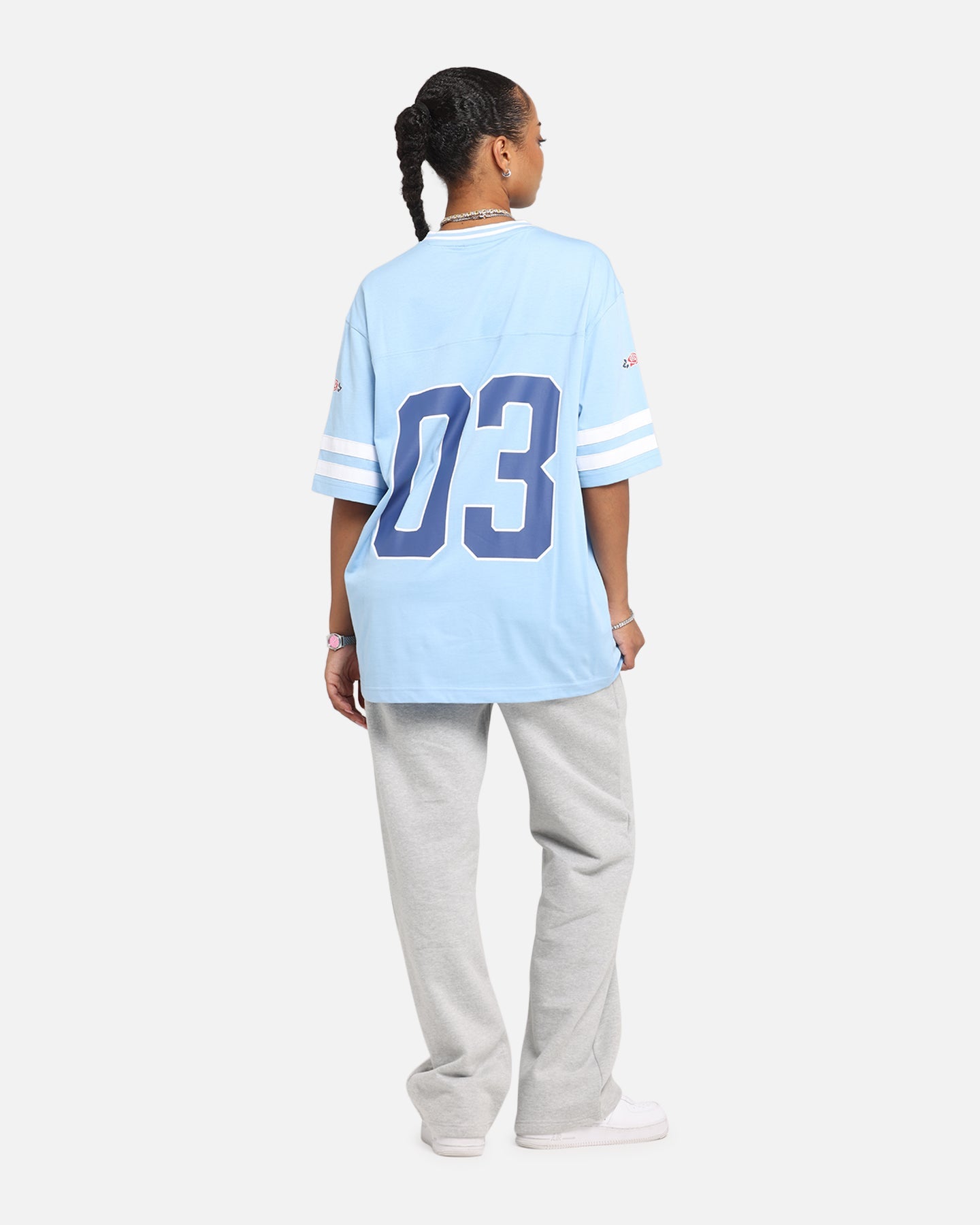 Carre Rose Football T-Shirt Light Blue Style001