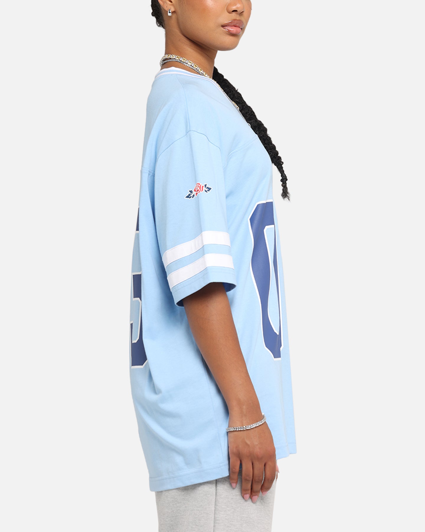 Carre Rose Football T-Shirt Light Blue Style001