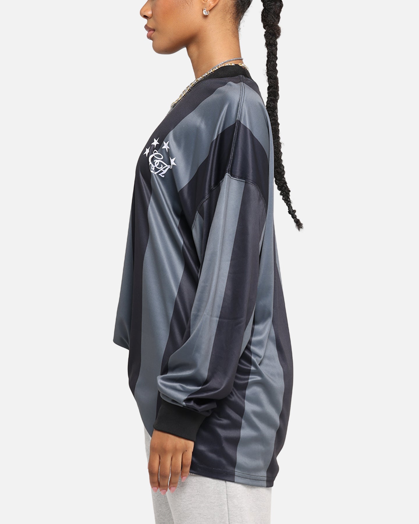 Carre Academy Oversized Long Sleeve T-Shirt Black/Grey Style001