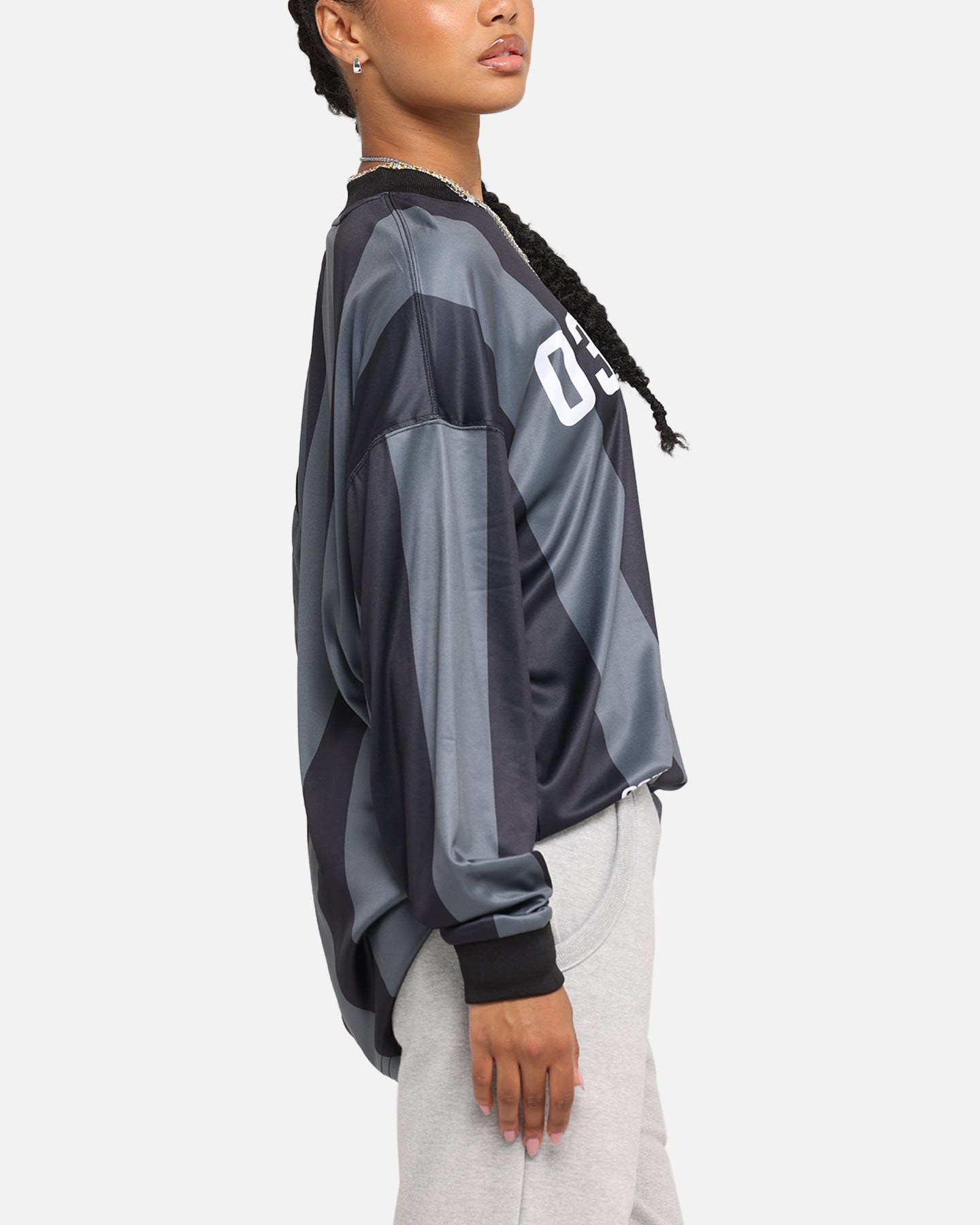 Carre Academy Oversized Long Sleeve T-Shirt Black/Grey Style001
