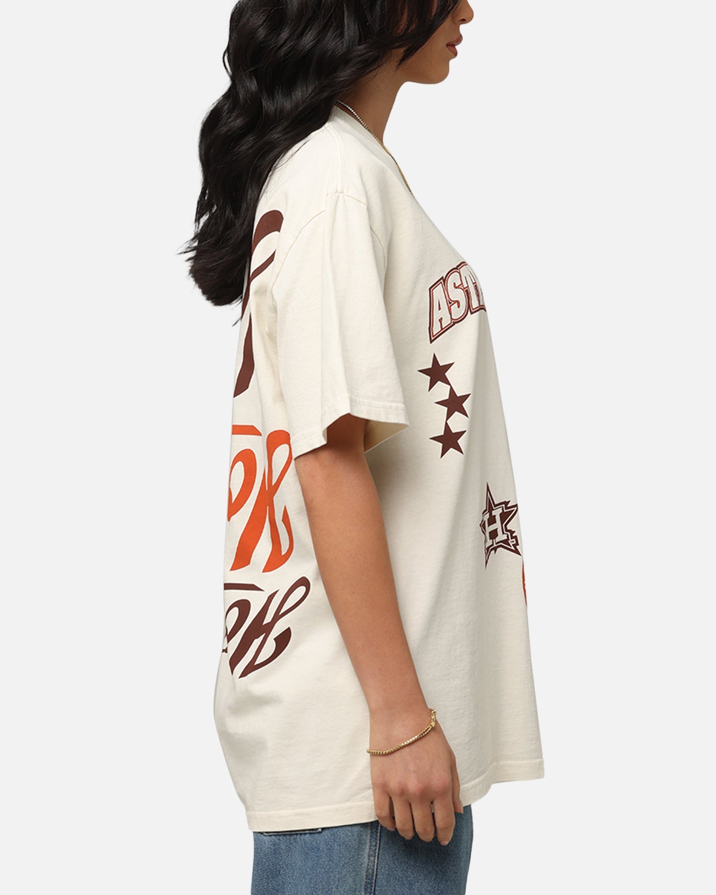 Majestic Athletic Houston Astros Patchwork T-Shirt Ecru Style002