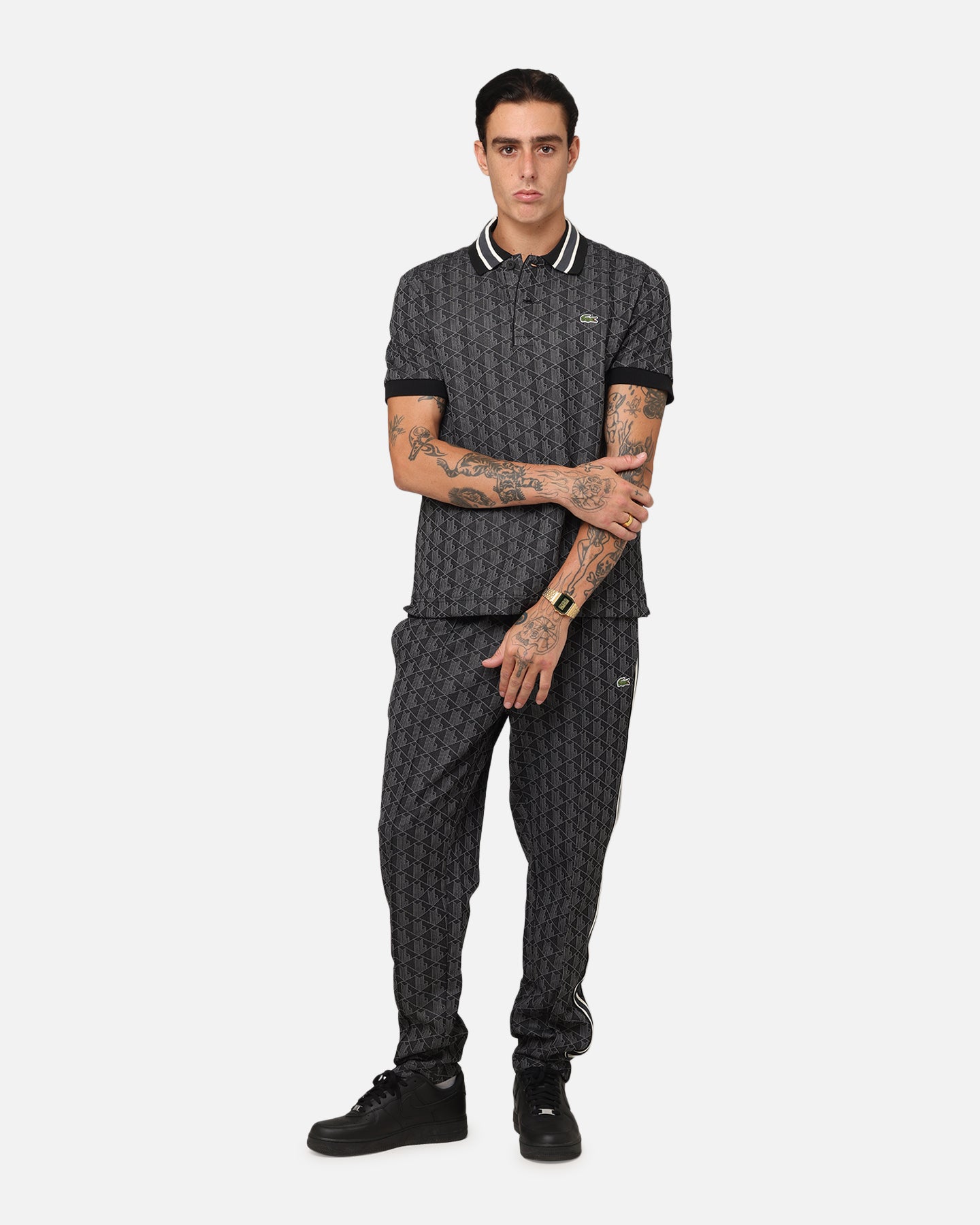Lacoste Core Originals Monogram Polo Shirt Black/Graphite